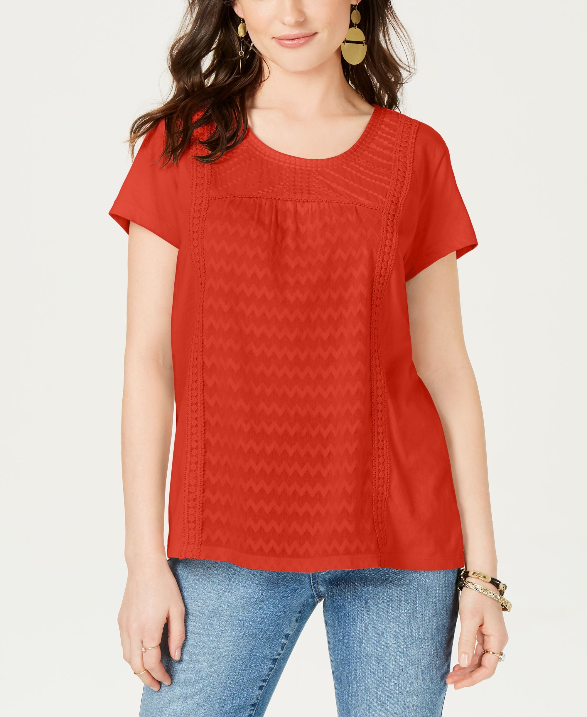 Style & Co. Mixed Print T-Shirt