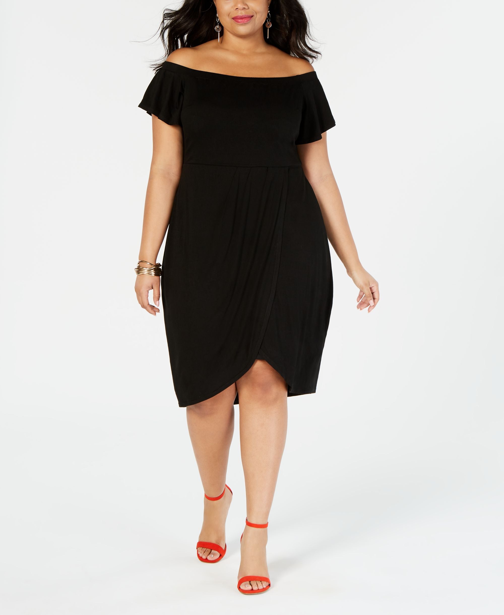 Plus Size Off-The-Shoulder Dress