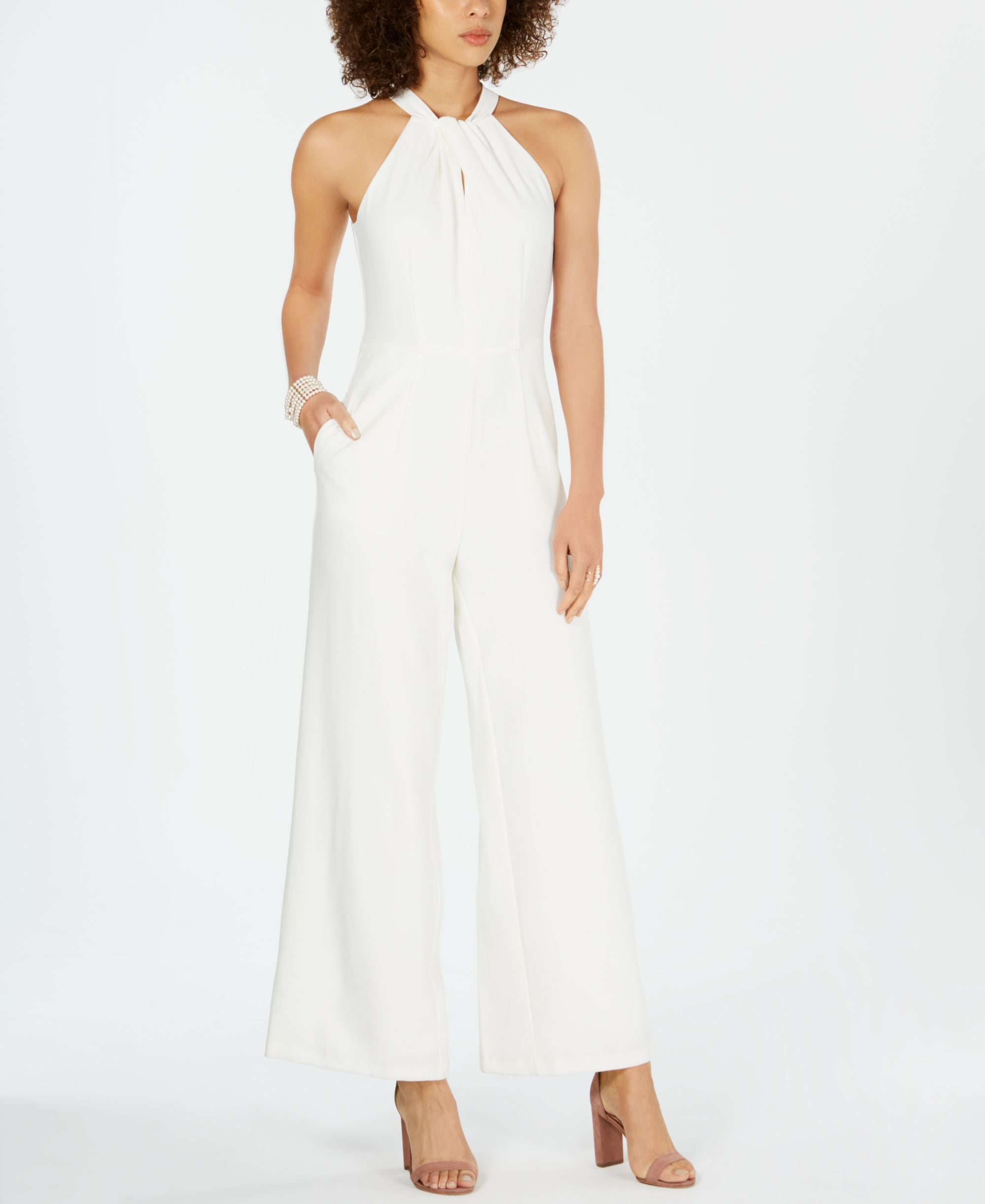 Twist-Front Halter Jumpsuit