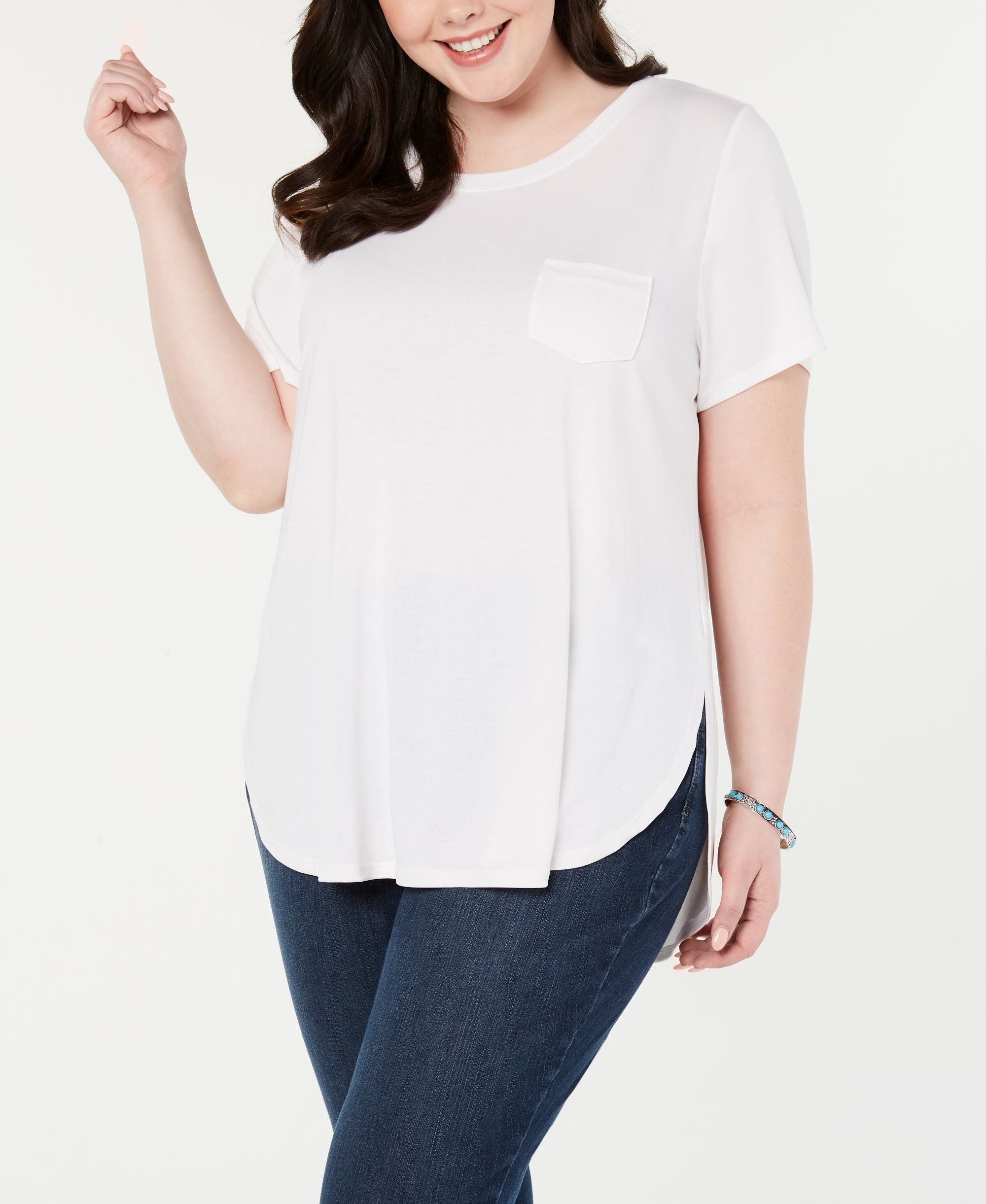Style & Co Plus Size Shirttail Hem Suede Top
