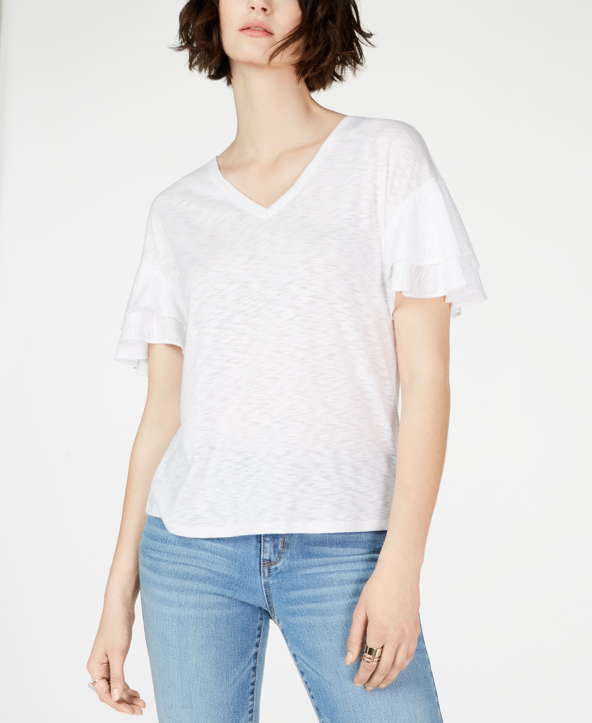 Tiered Flutter Sleeve Top