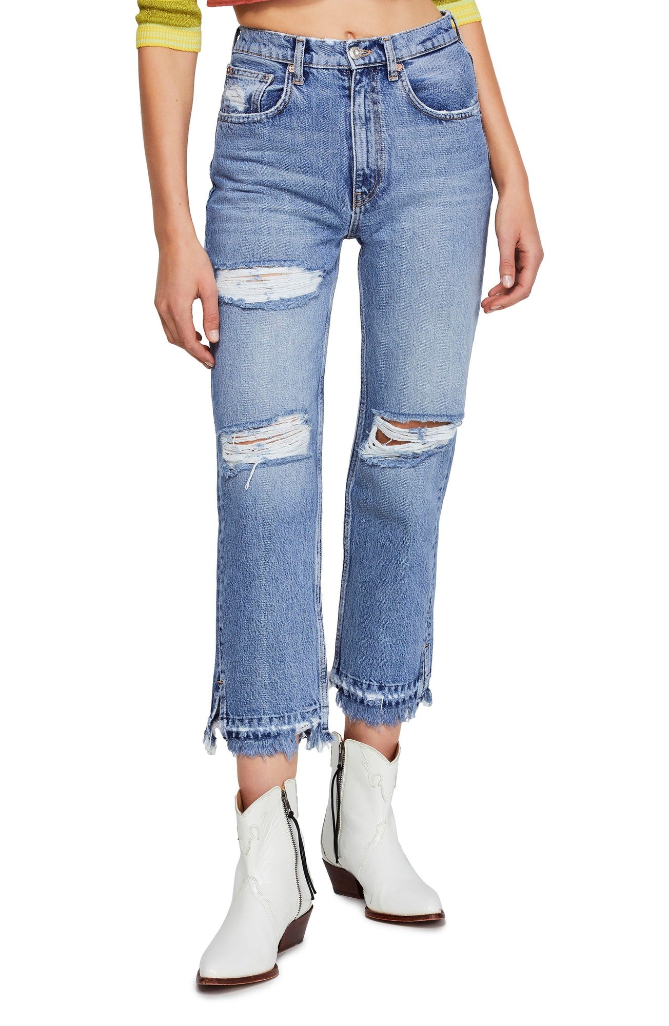 Free People Lita Slim Leg Blue 27