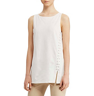 Lauren Ralph Lauren Lace-Up Ponte Tank Top
