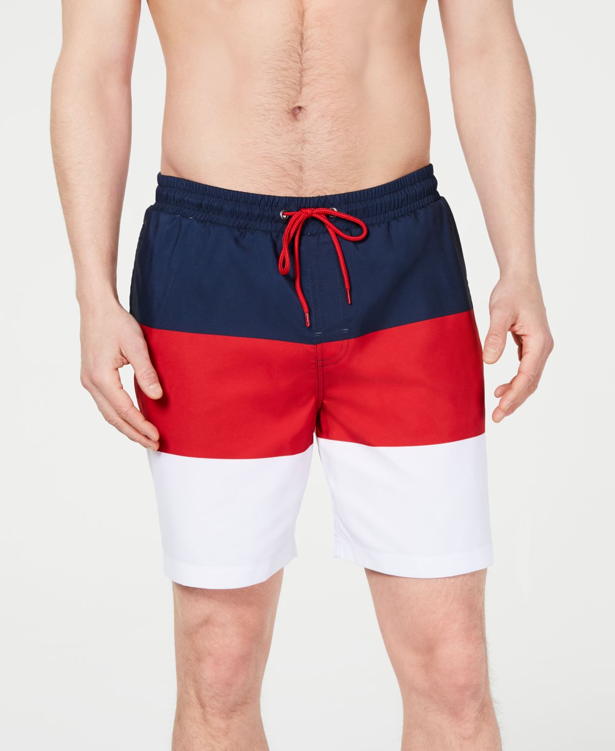 Club Room Mens Colorblocked 7 Swim Trunks