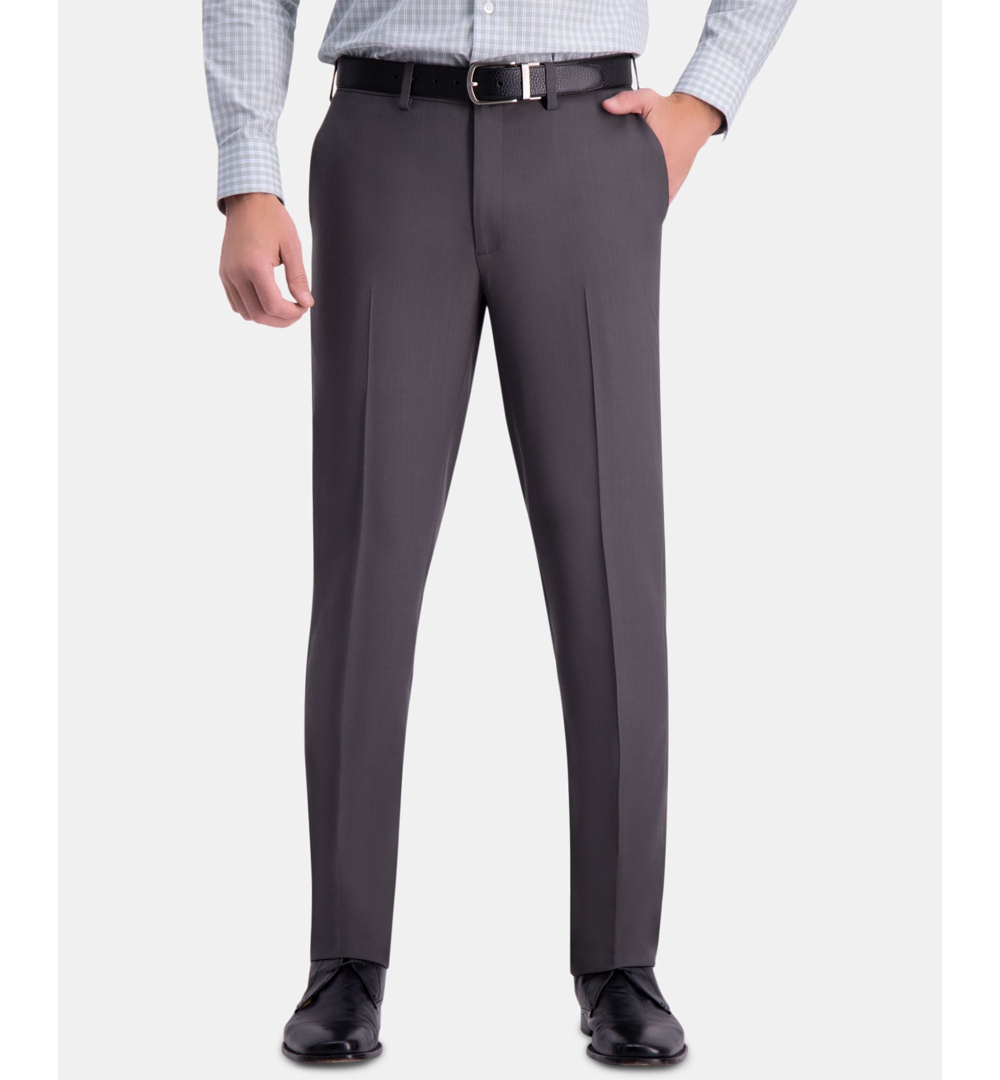 Men's Premium Comfort Slim-Fit Performance Stretch Flat-Front Dress Pants
