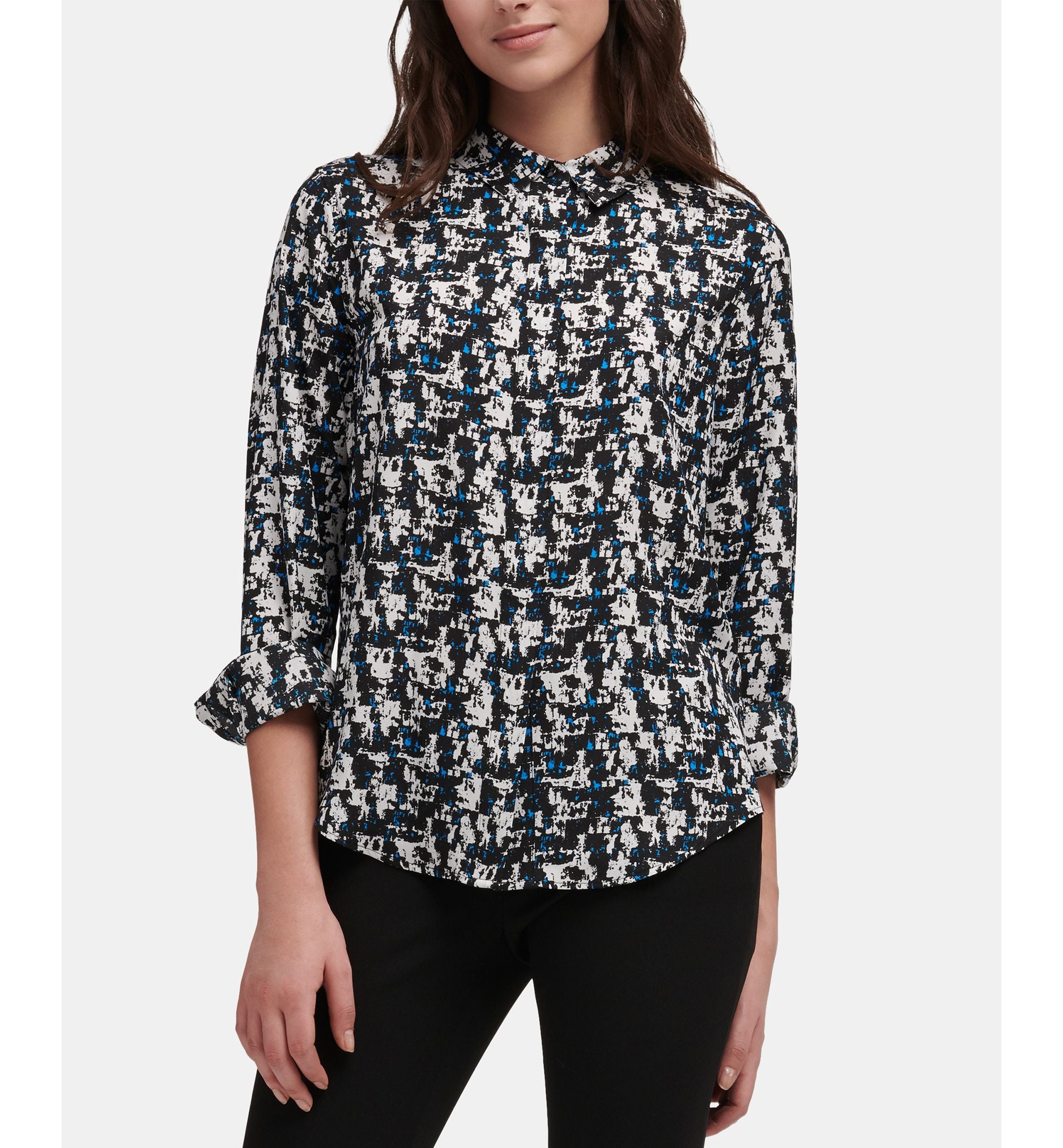 DKNY Abstract Print Collared Shirt