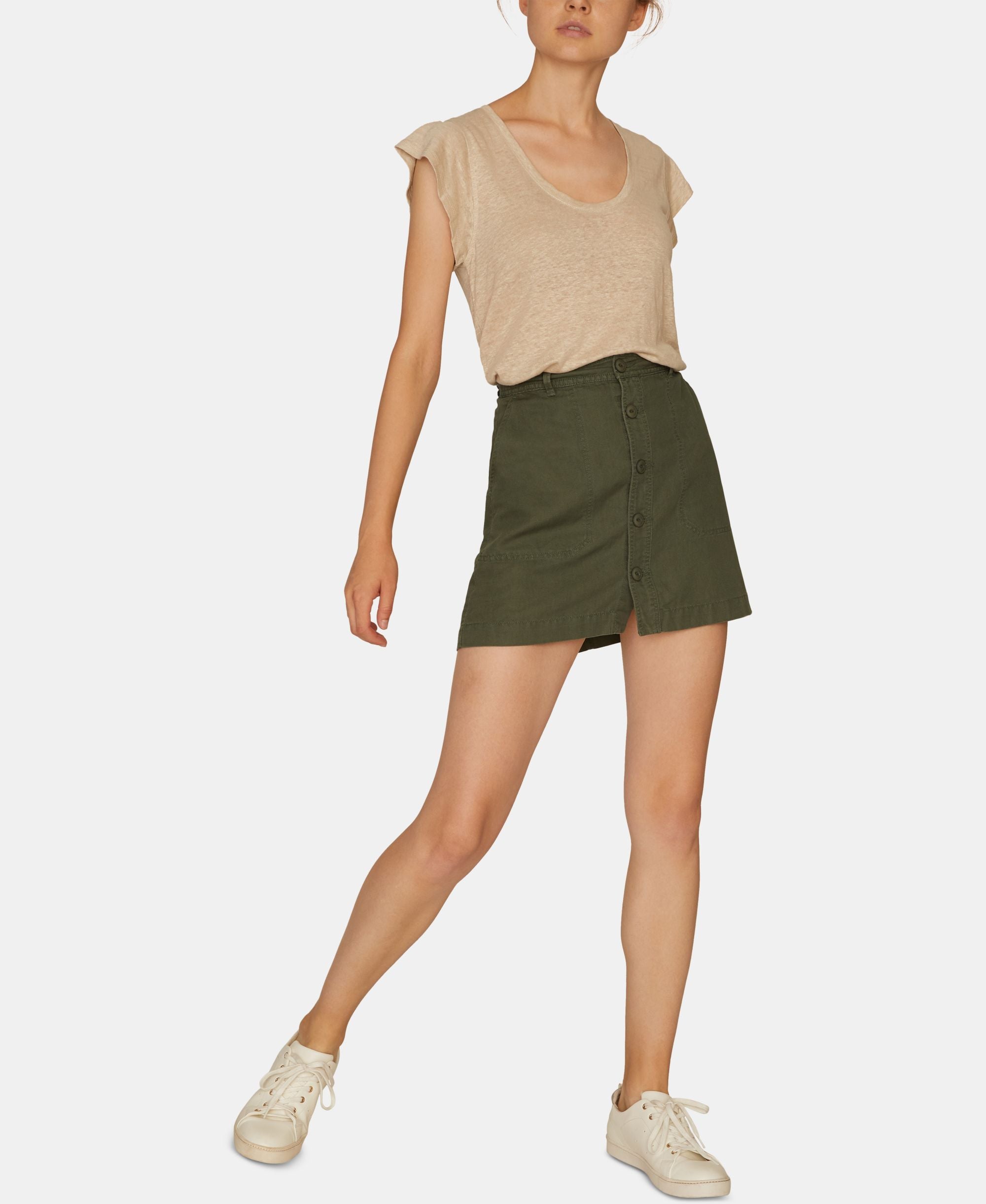 Sanctuary Surplus Button Front Mini Skirt