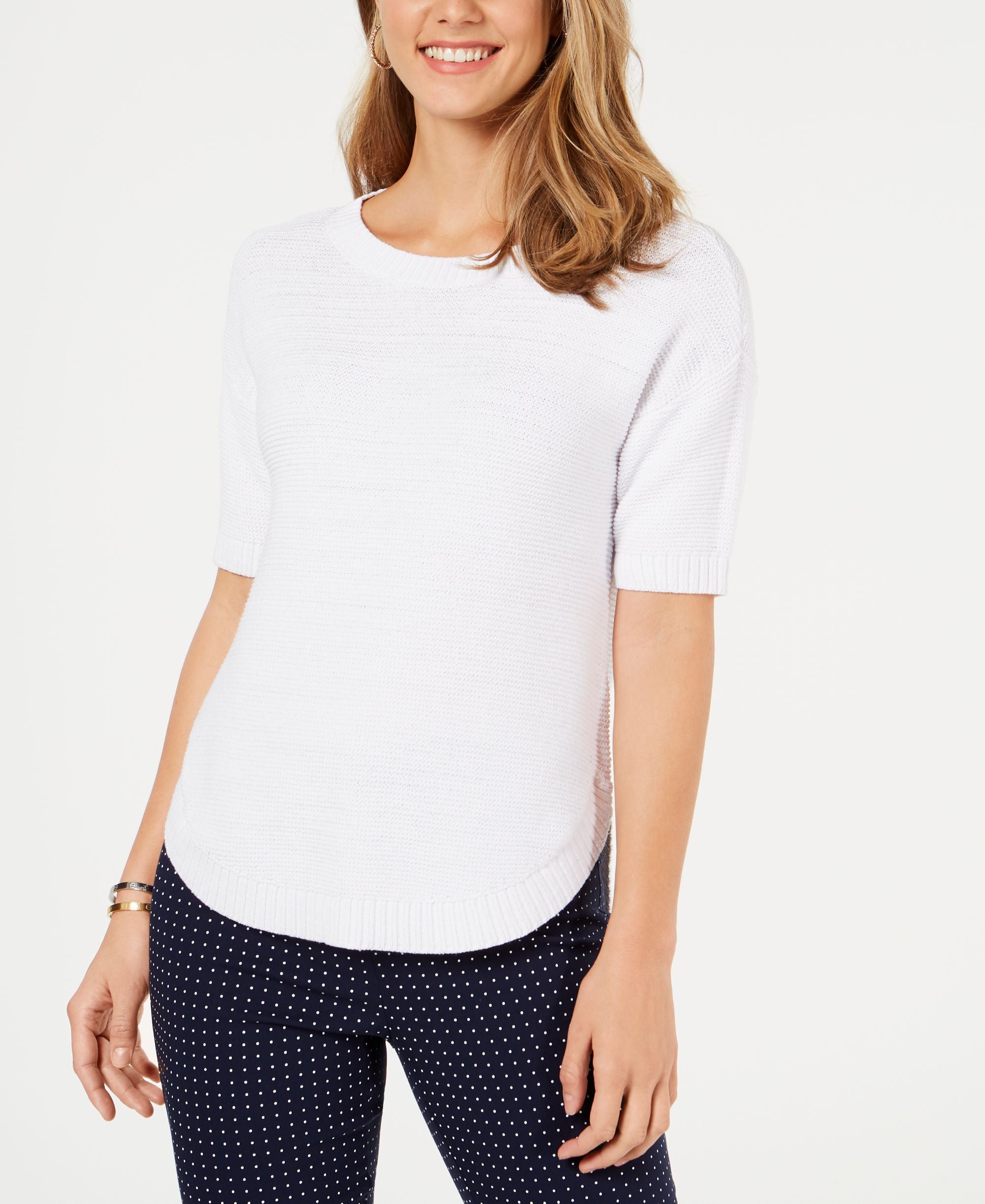 Charter Club Cotton Short Sleeve Sweater