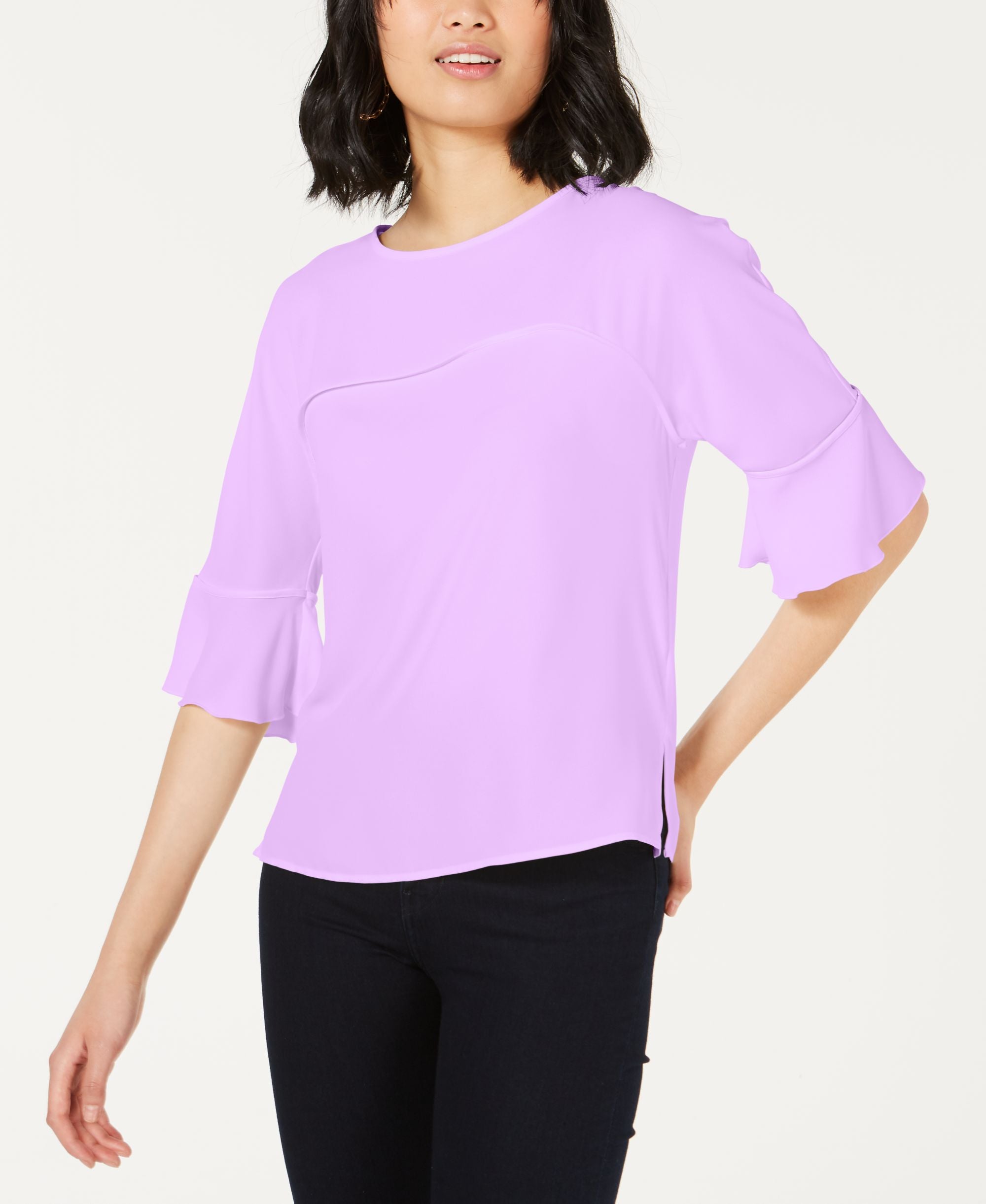 Ruffle-Sleeve Blouse