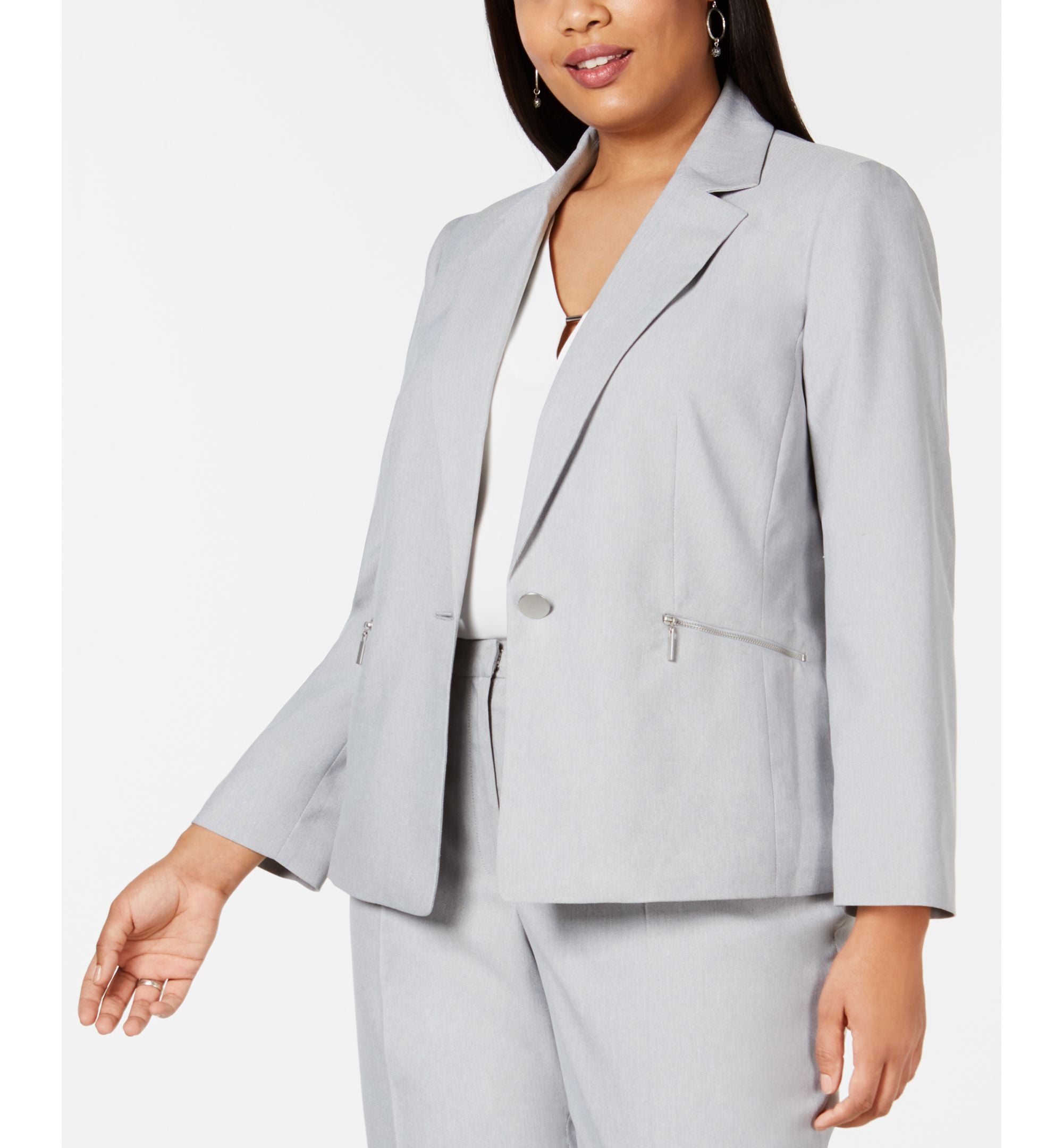 Plus Size One-Button Blazer