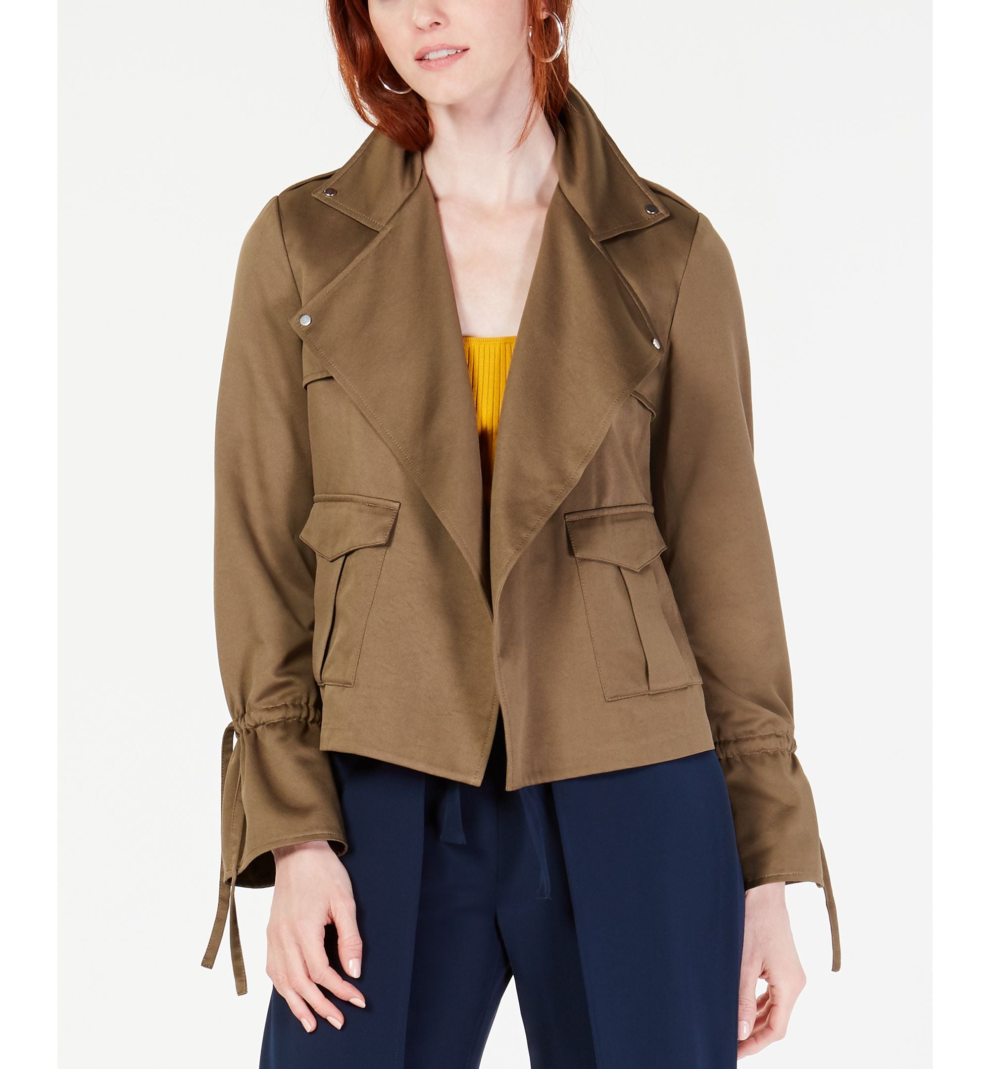 Bar III Cinched Sleeve Utility Jacket