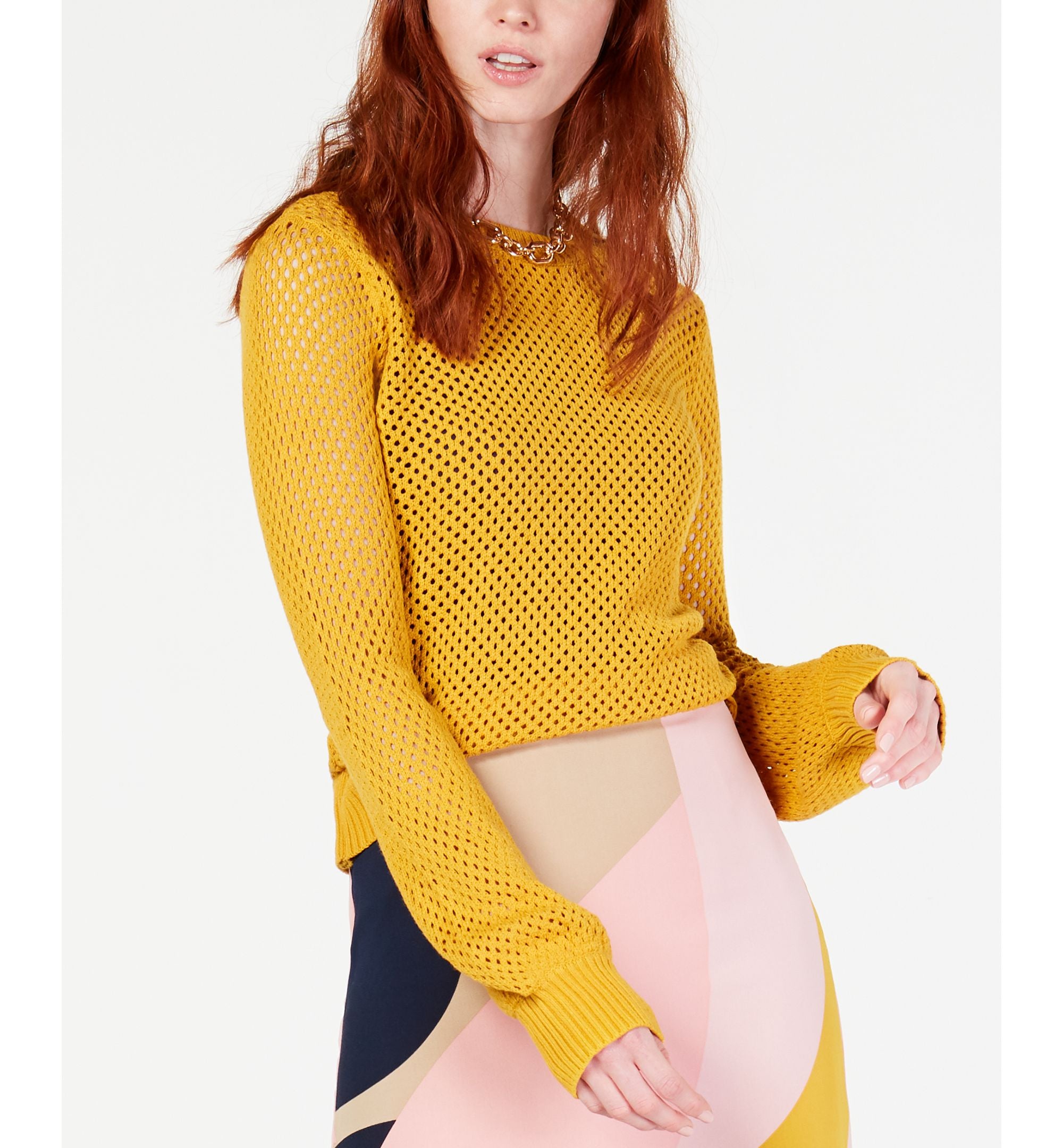 Bar III Perforated Sweater