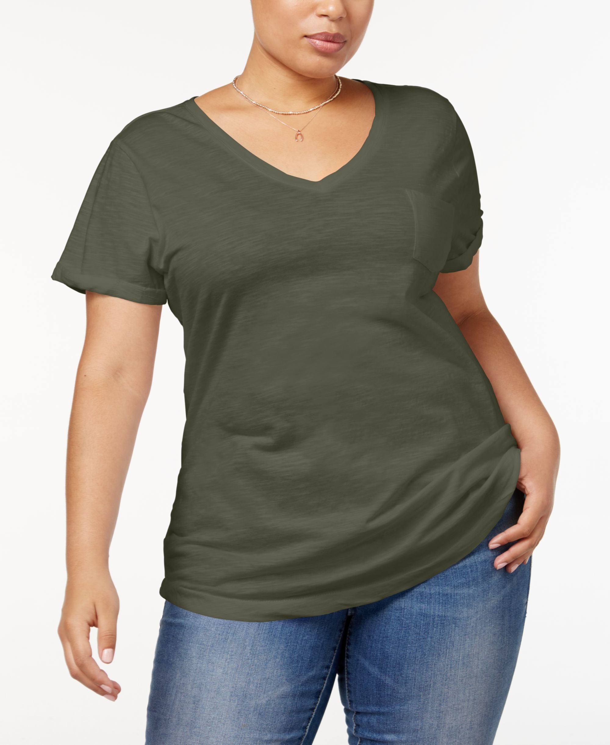 Style & Co Plus Size V Neck T-Shirt