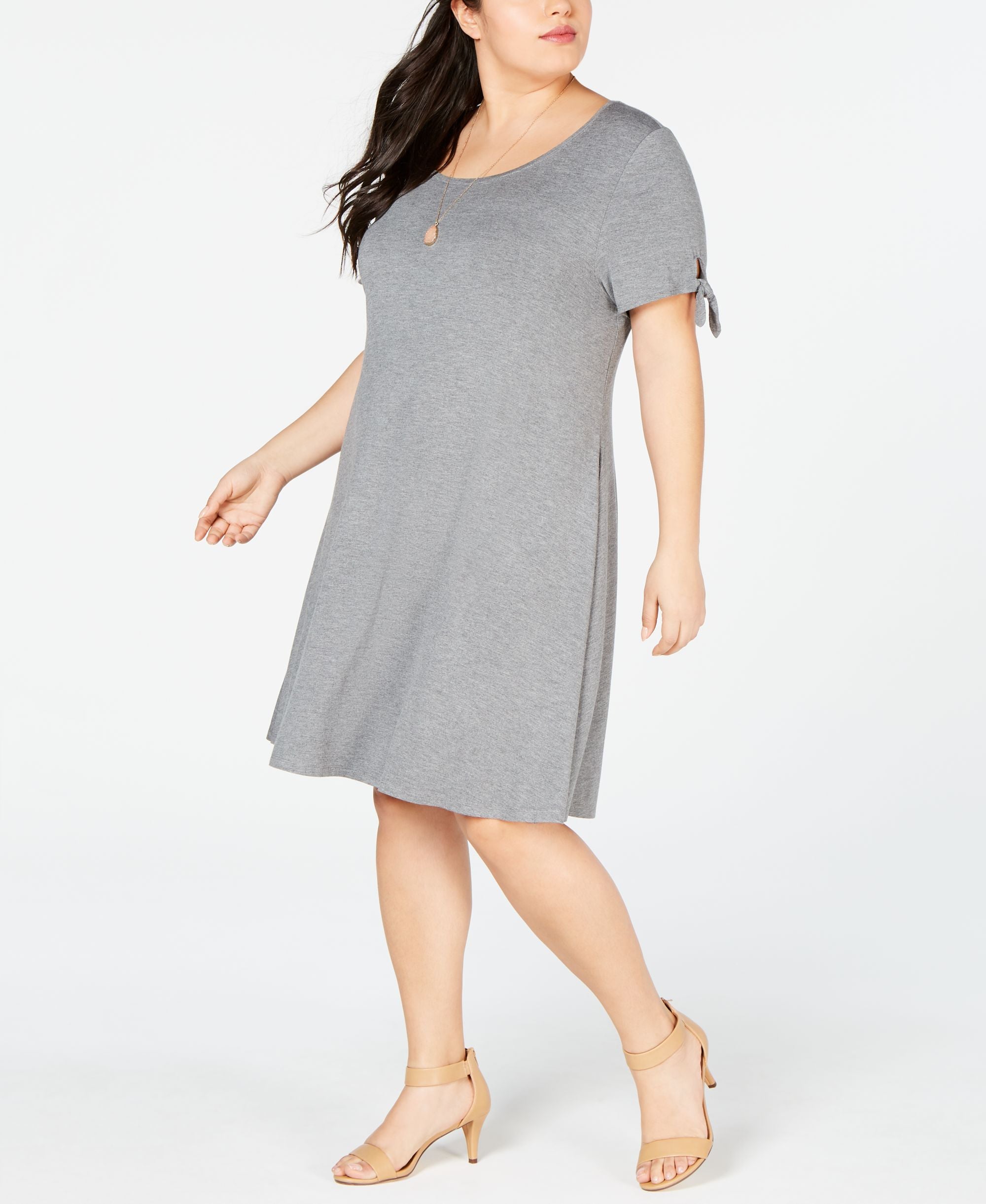 Style & Co Plus Size Tie Sleeve Jersey Dress