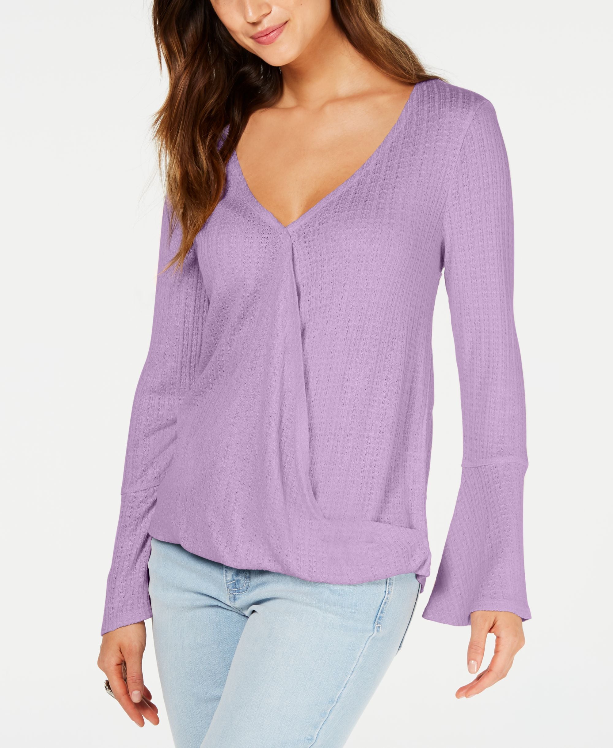 Style & Co V Neck Bell Sleeve Top