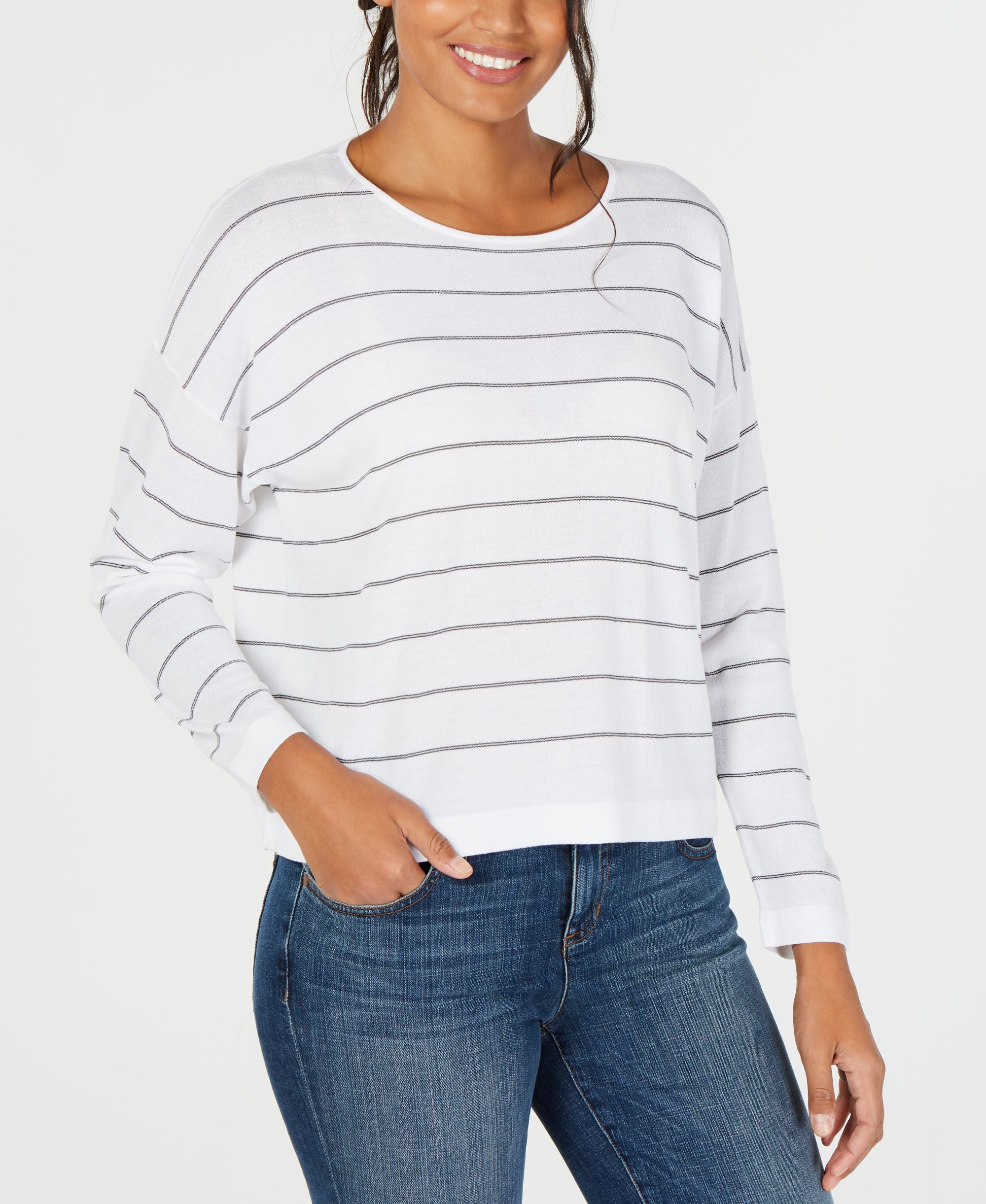 Eileen Fisher Jewel Neck Long Sleeve Top
