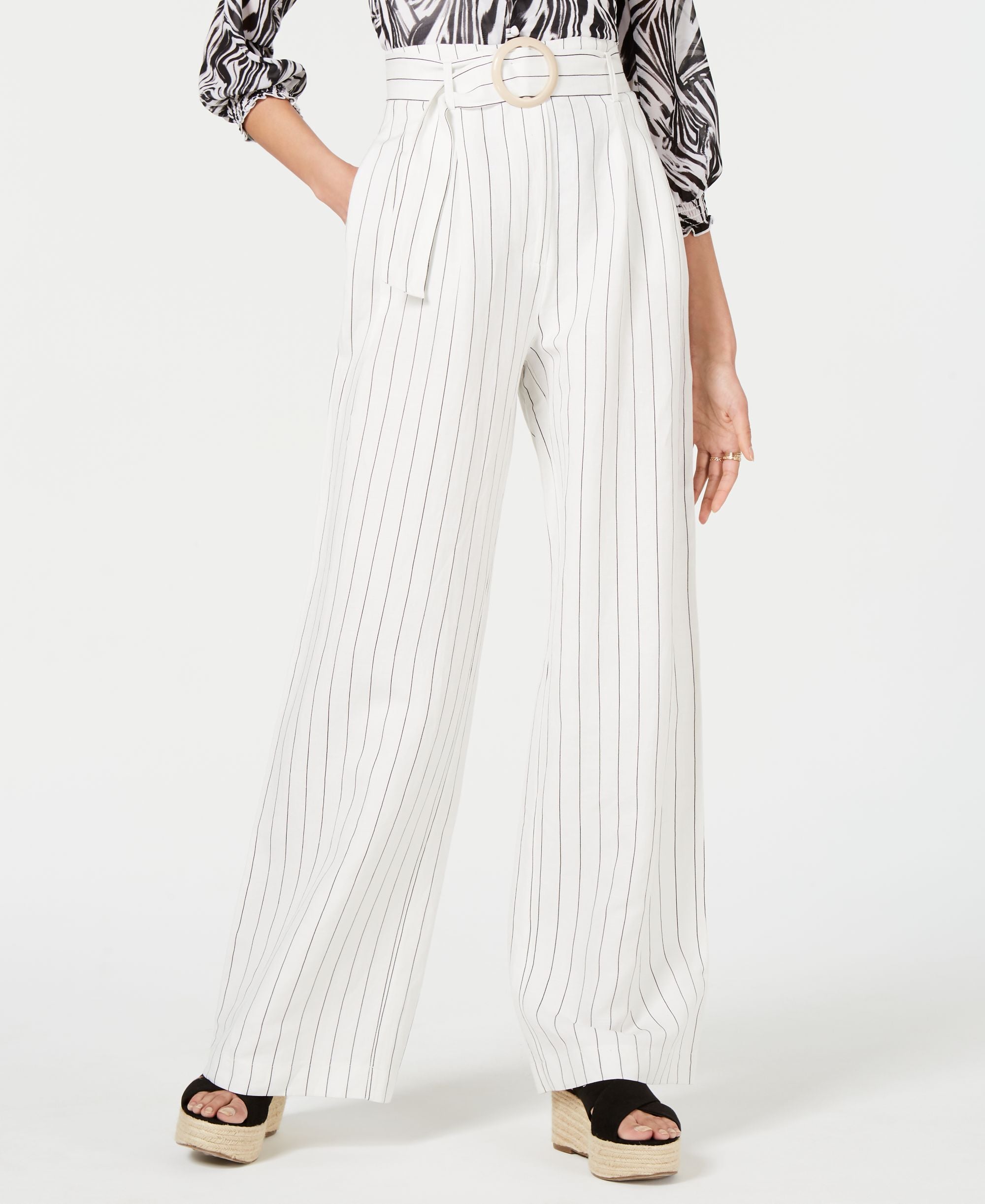 Leyden Striped Belted Pants
