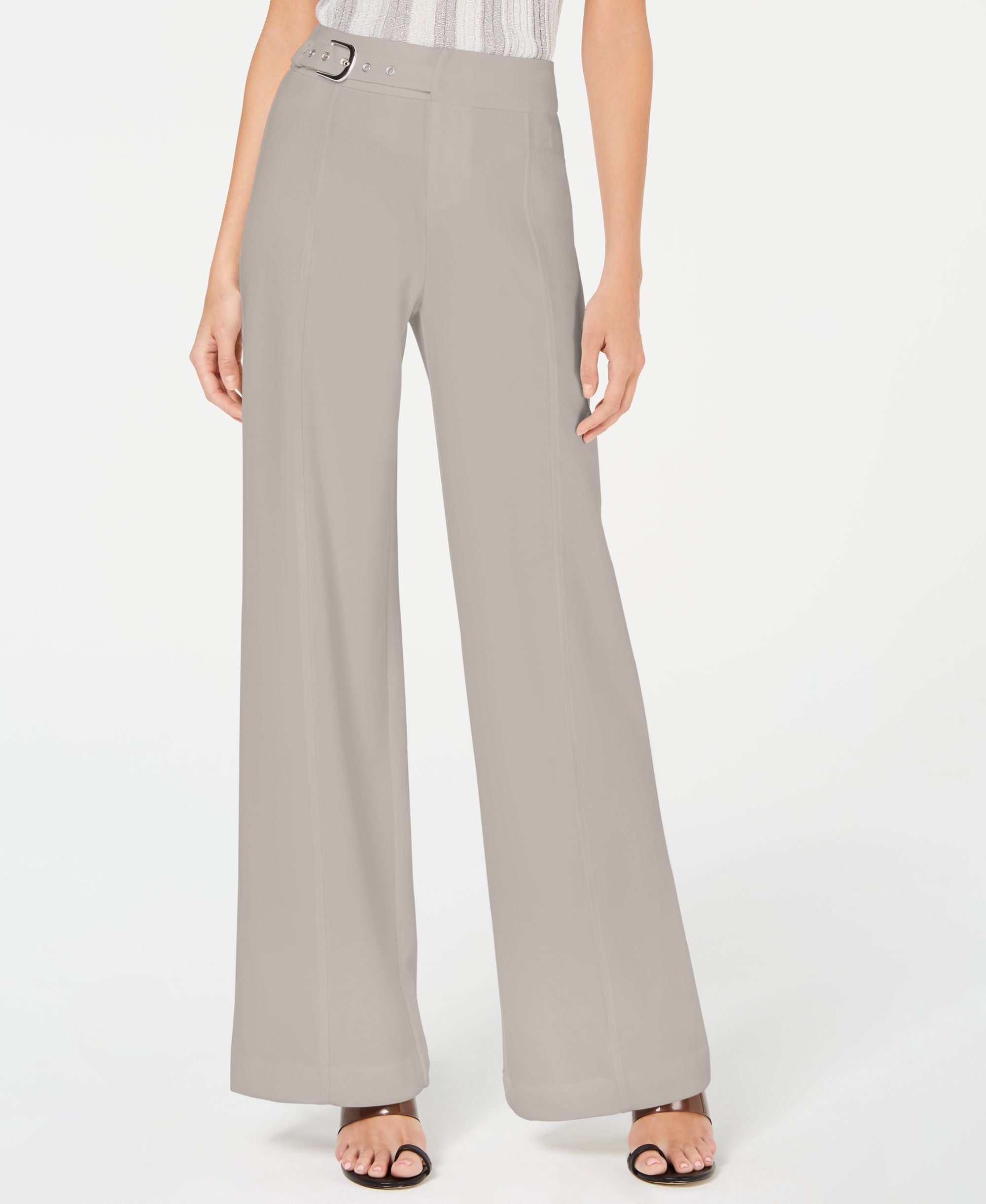 INC Side-Belt Wide-Leg Pants