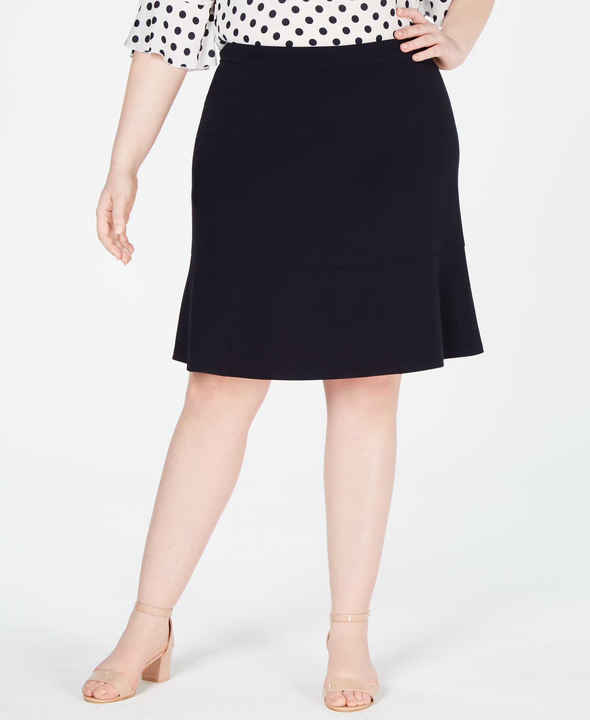 Bar III Plus Size Bi Stretch Ruffled Skirt