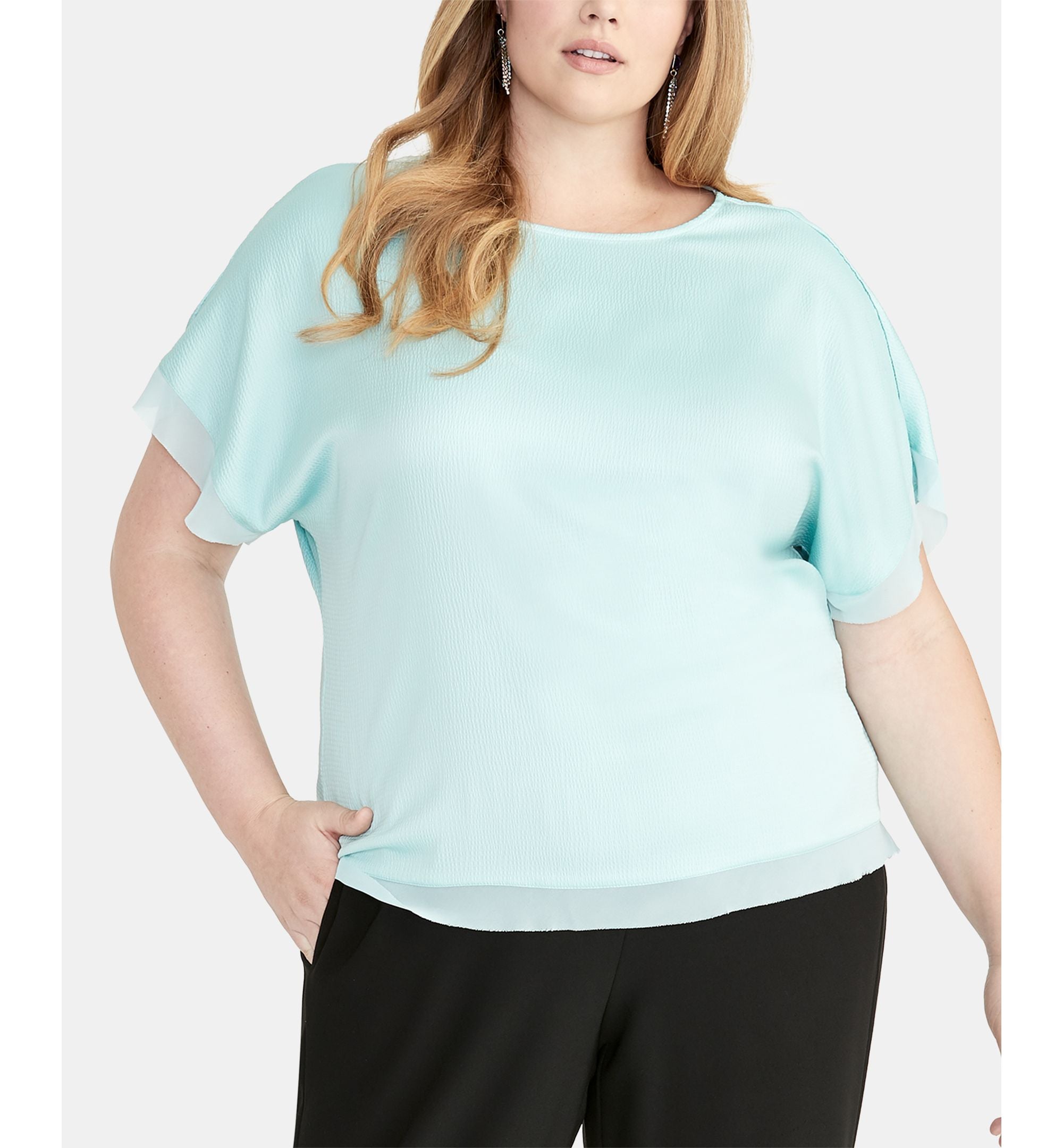 Plus Size Mixed-Media Top