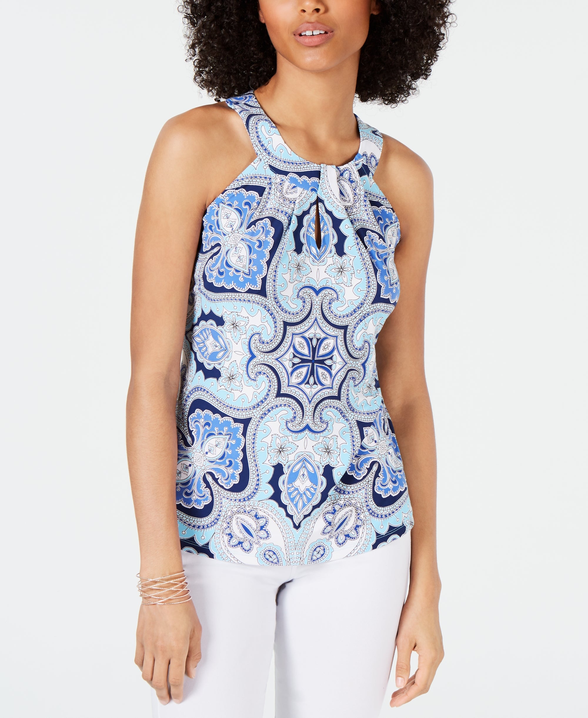 INC Printed Halter Top