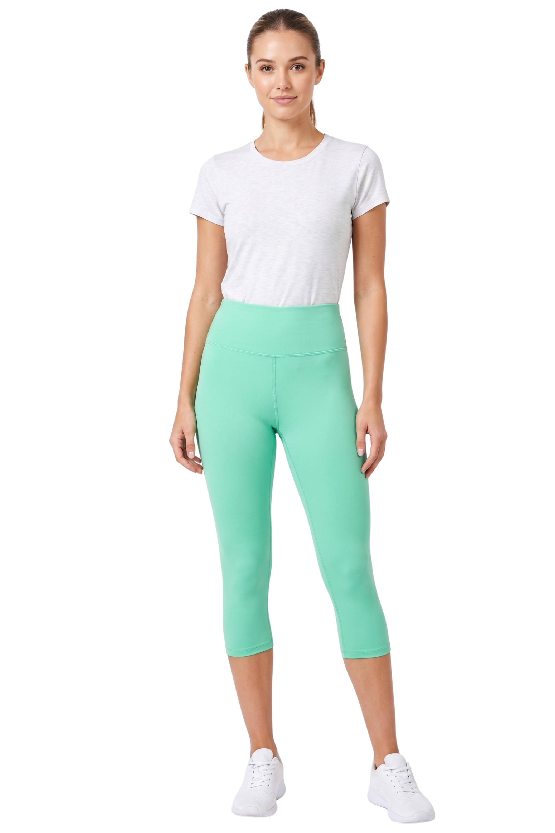 Brushed Basic Solid High Waisted Capris - 3 Inch - New Mix