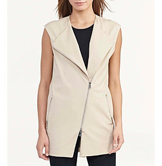 Lauren Ralph Lauren Stretch-Twill Moto Vest