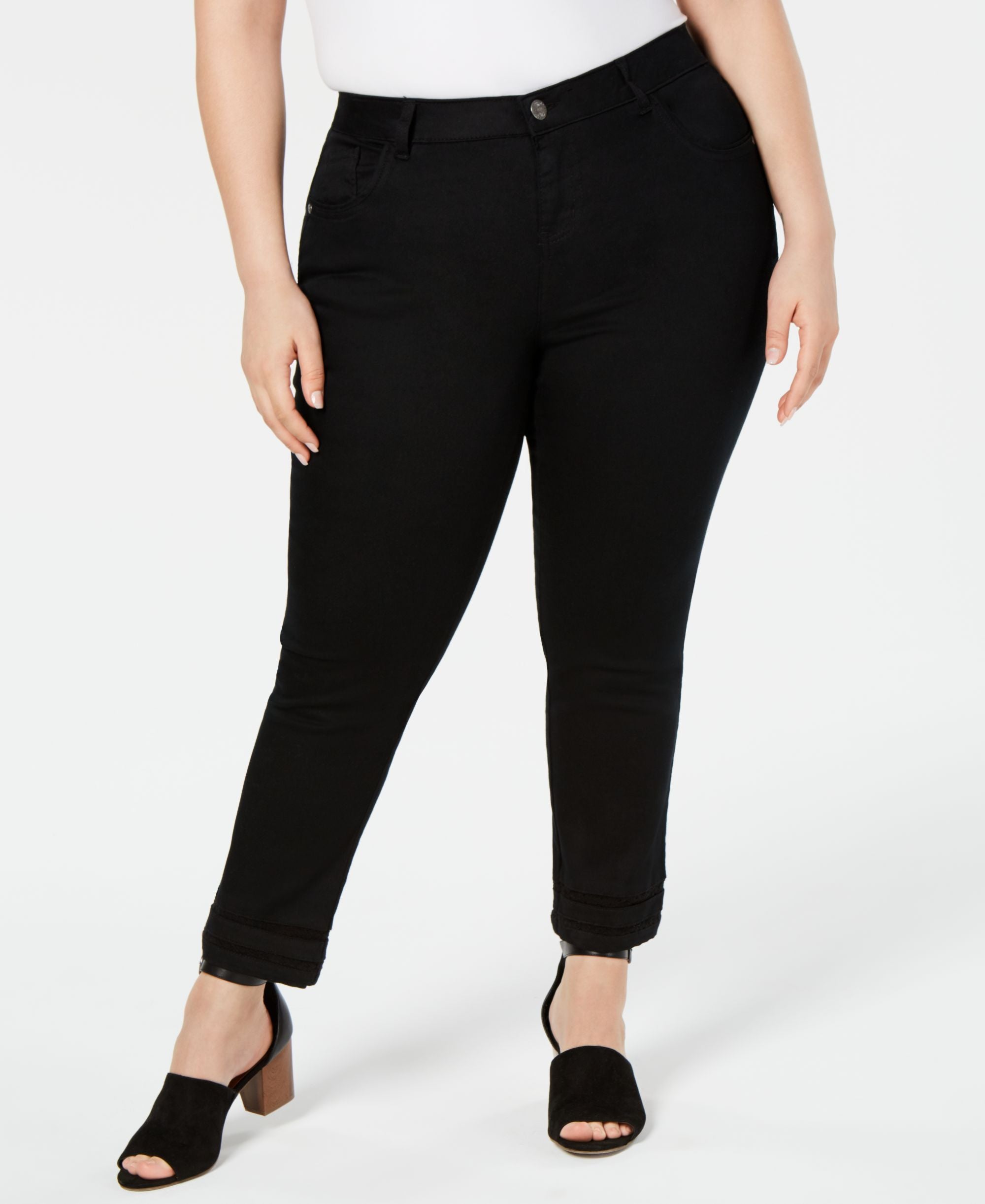 Style & Co Plus Size Crochet Trim Pants