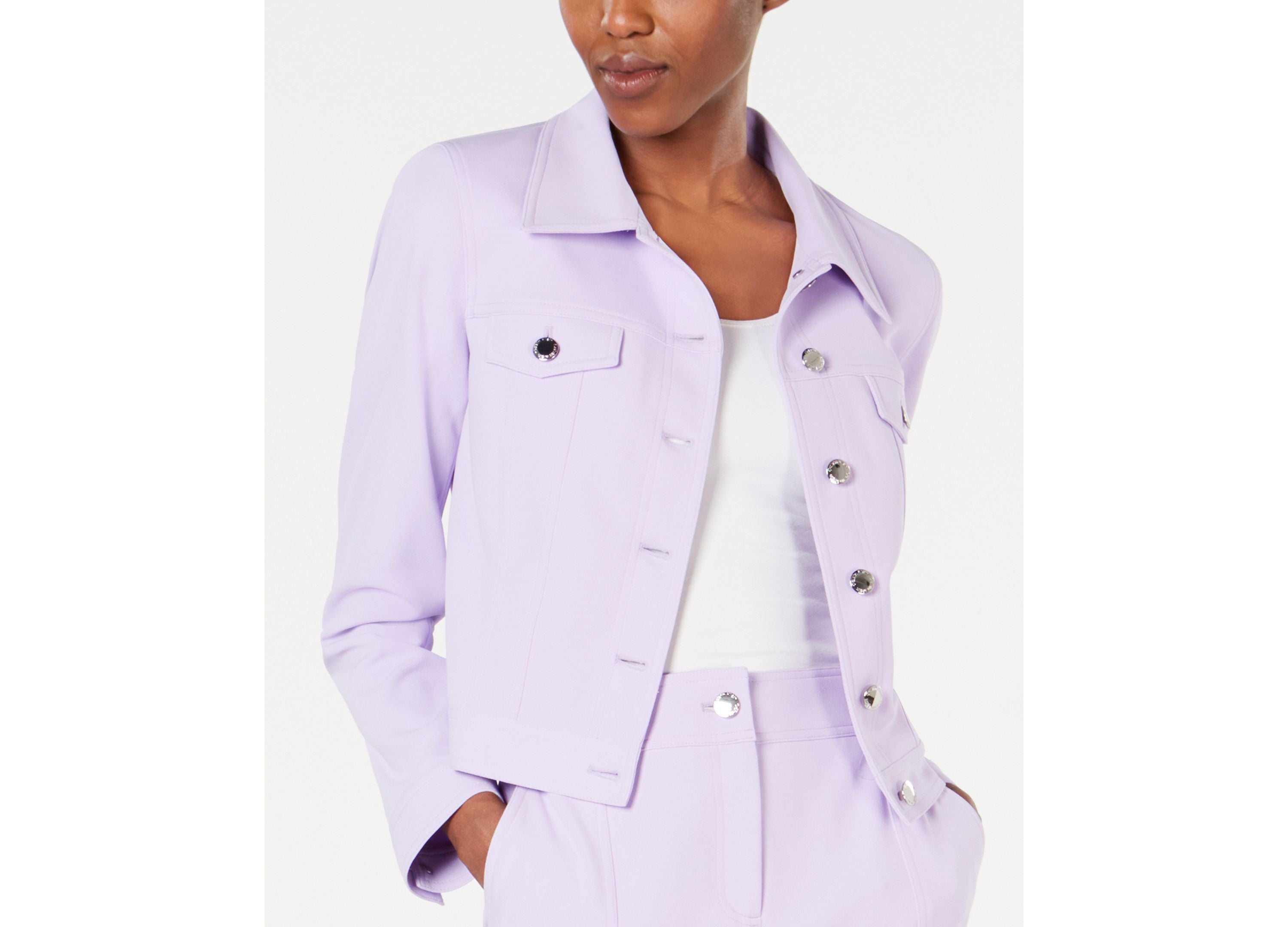 Calvin Klein Button Front Blazer - Pastel Opal Purple 14