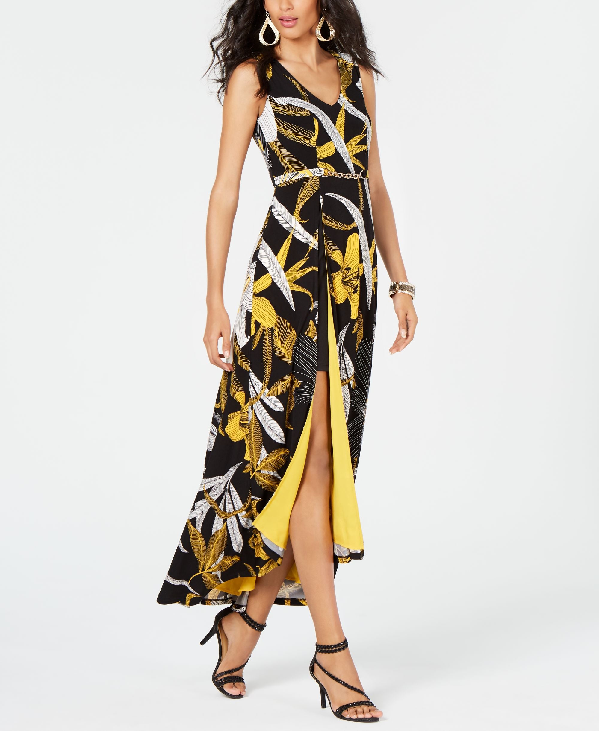 Thalia Sodi Belted Detail Maxi Dress