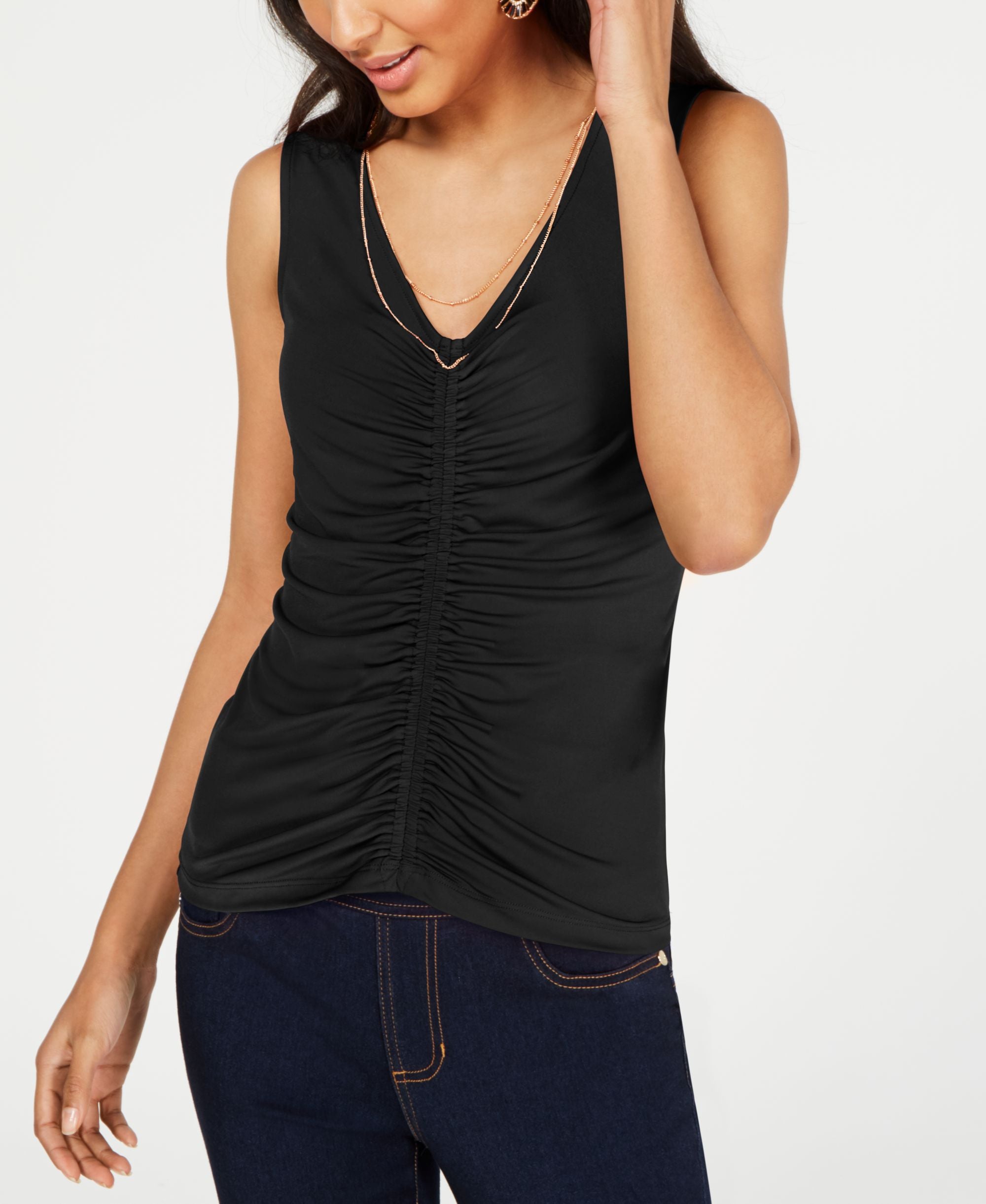 Thalia Sodi Ruched Necklace Top