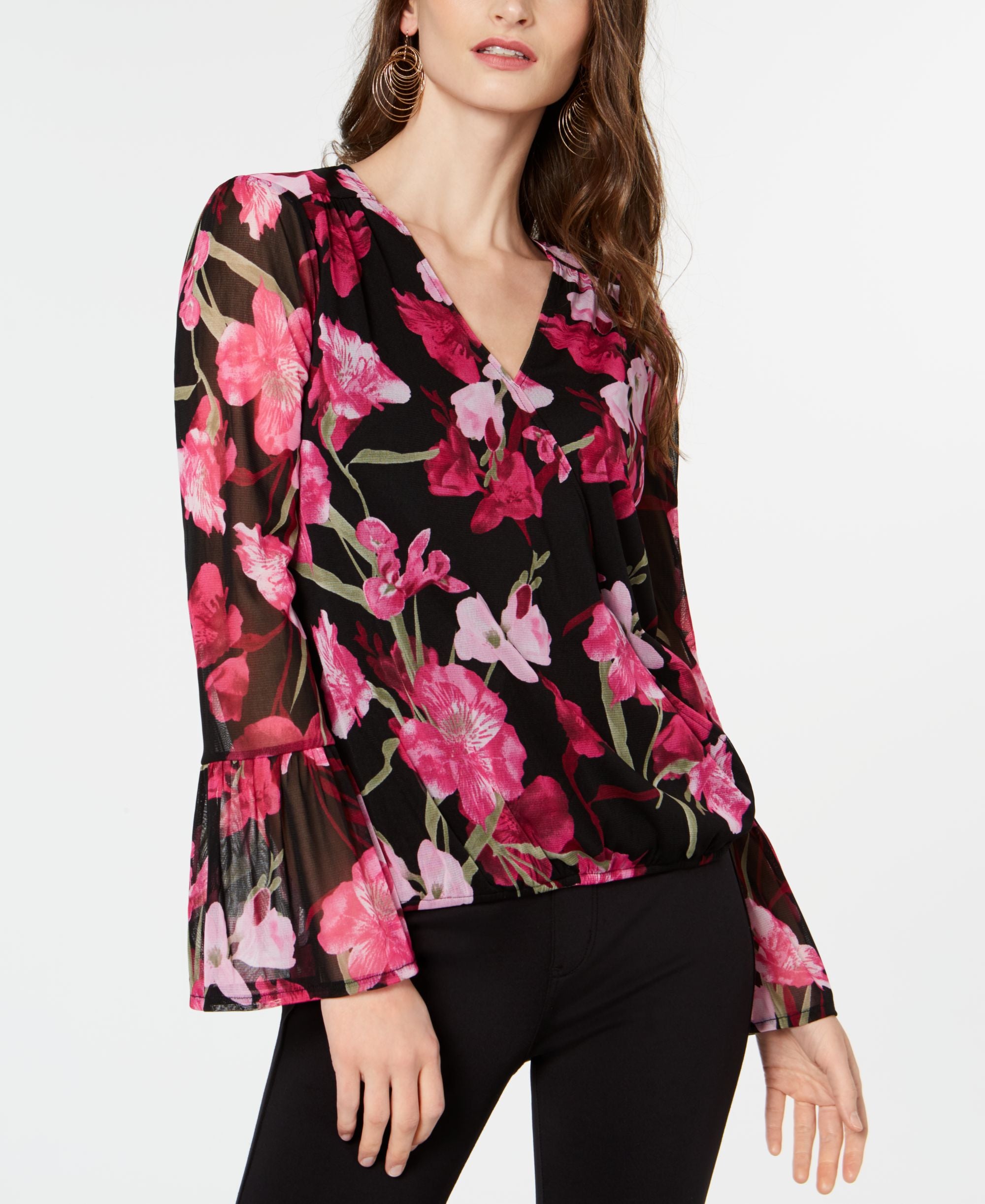 Bell Sleeve Surplice Top