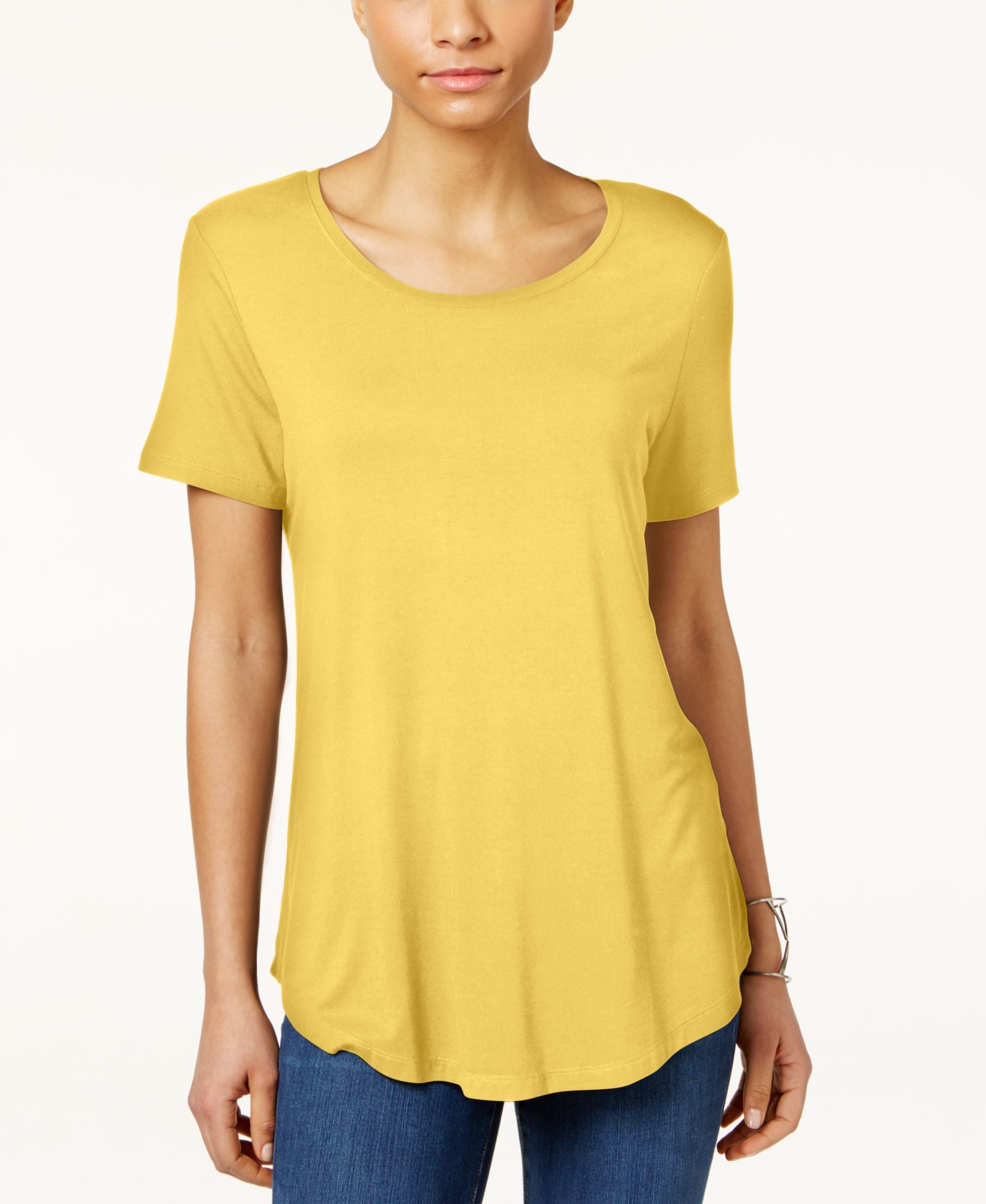 JM Collection Petite Shirttail Hem Top