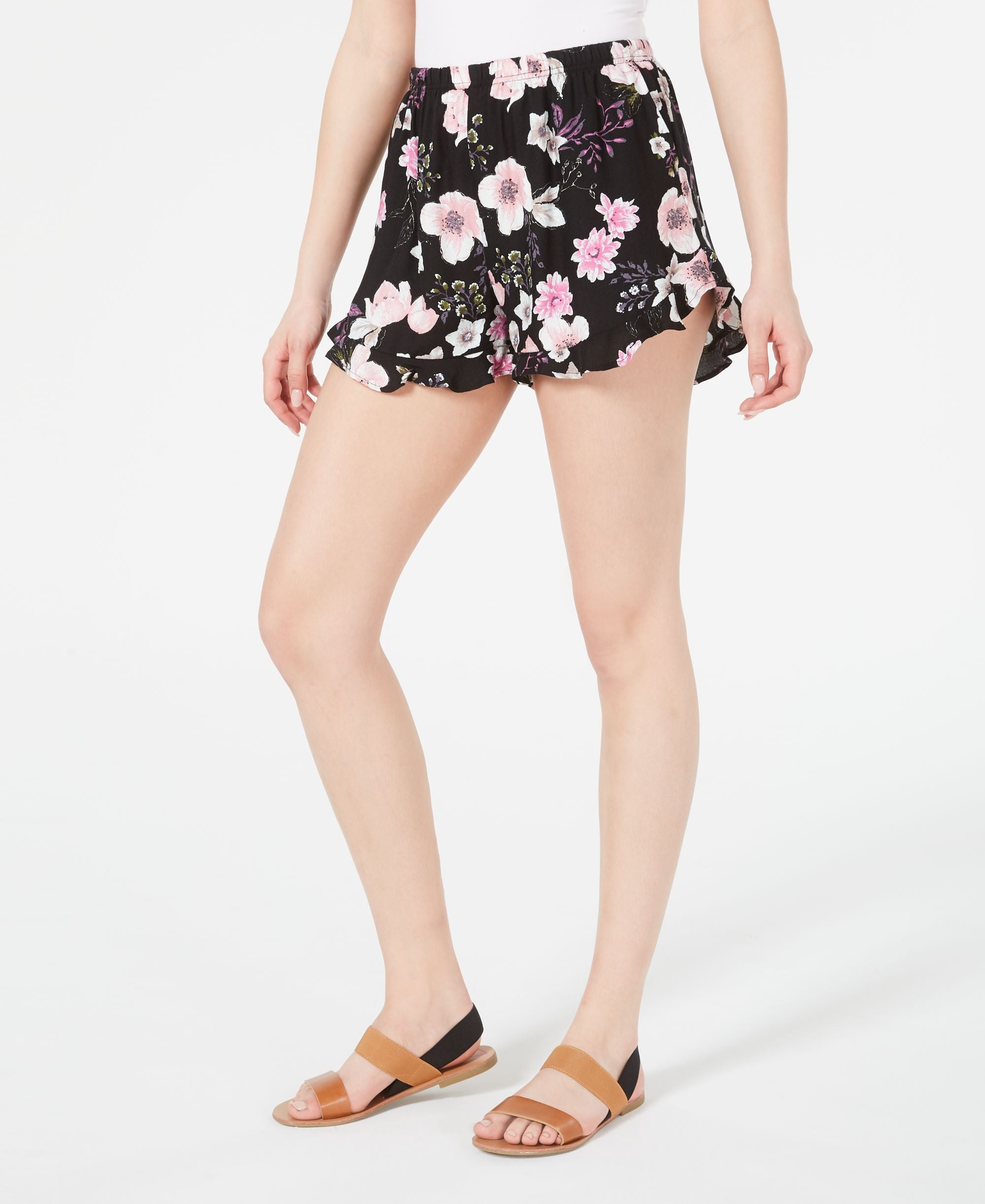 American Rag Juniors Printed Ruffle Trimmed Soft Shorts