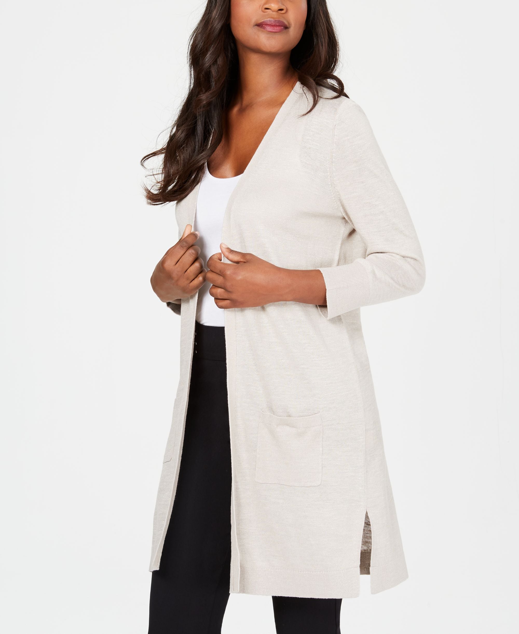 Kasper Open Front Cardigan