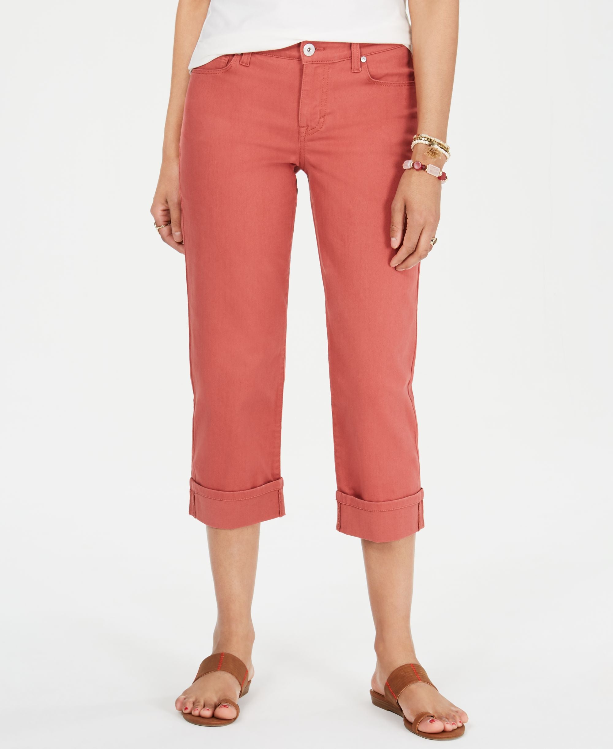 Curvy Cuffed Capri Jeans