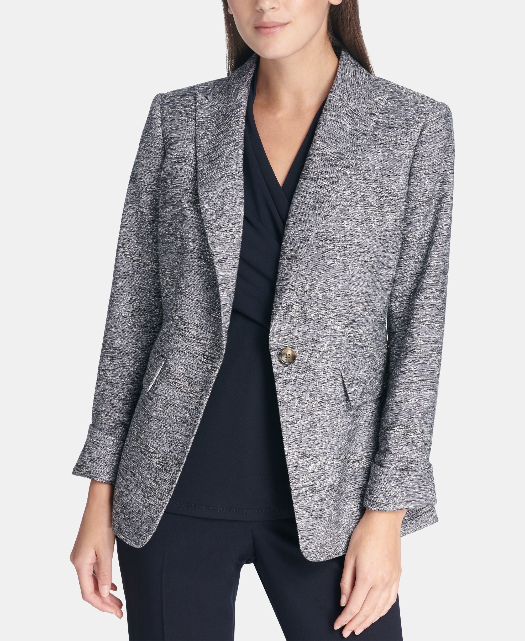 DKNY Cuffed Marled Blazer