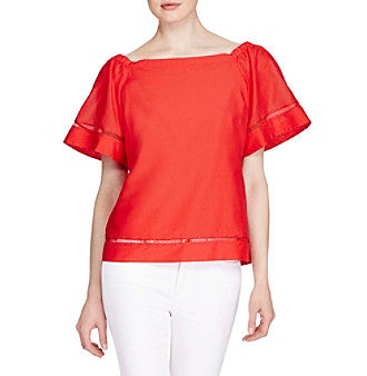 Off-The-Shoulder Flutter Sleeve Top