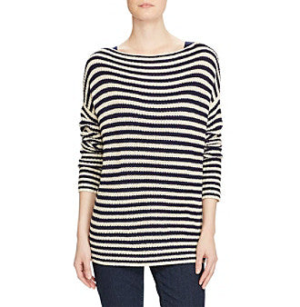 Lauren Ralph Lauren Striped Boat Neck Sweater