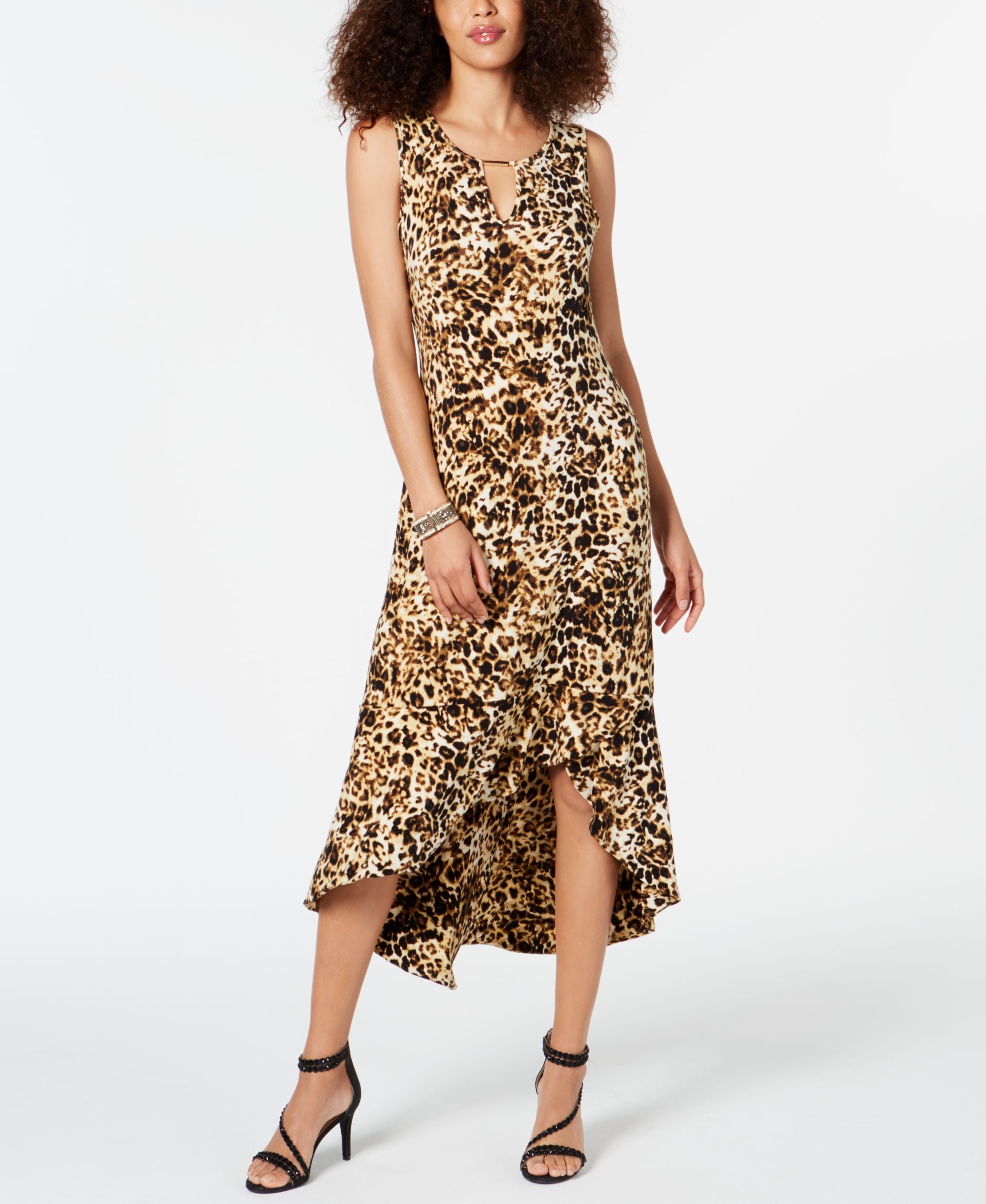 Flounce-Hem Maxi Dress