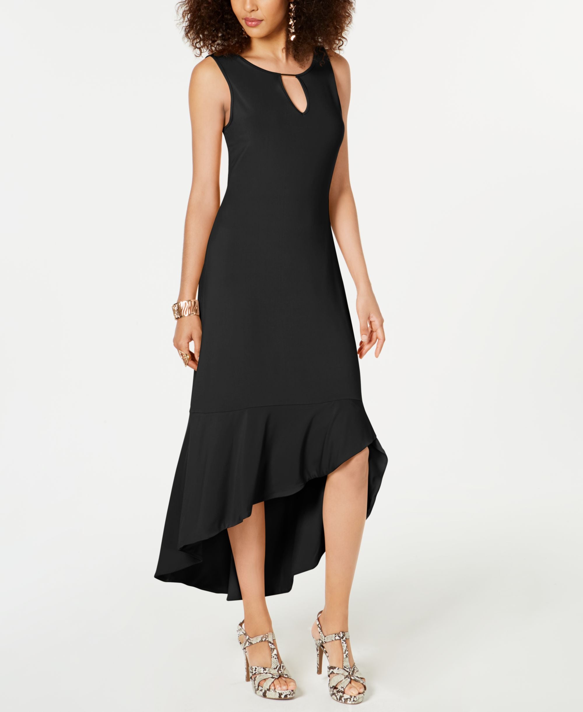 Flounce-Hem Maxi Dress