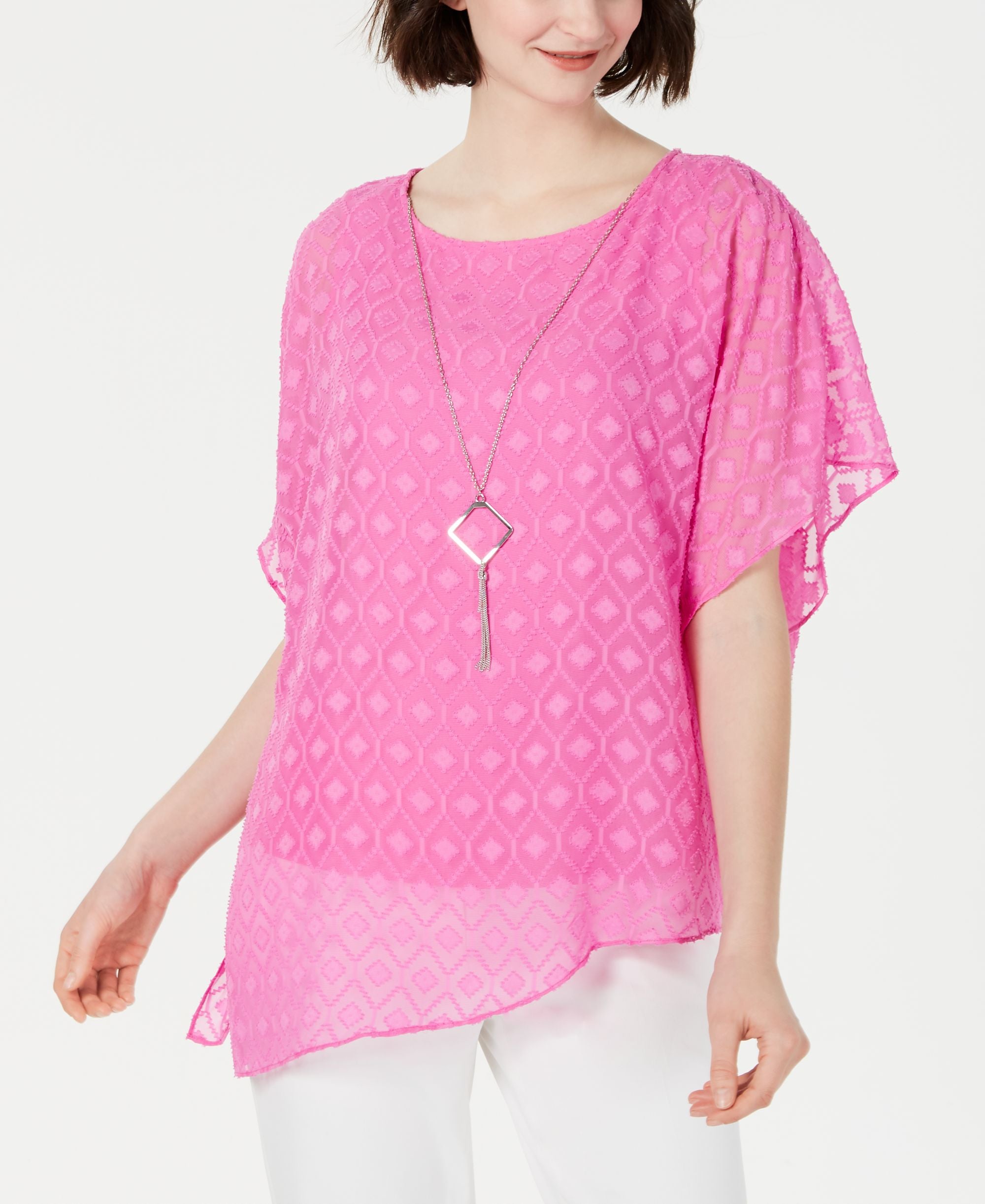 JM Collection Asymmetrical Necklace Top