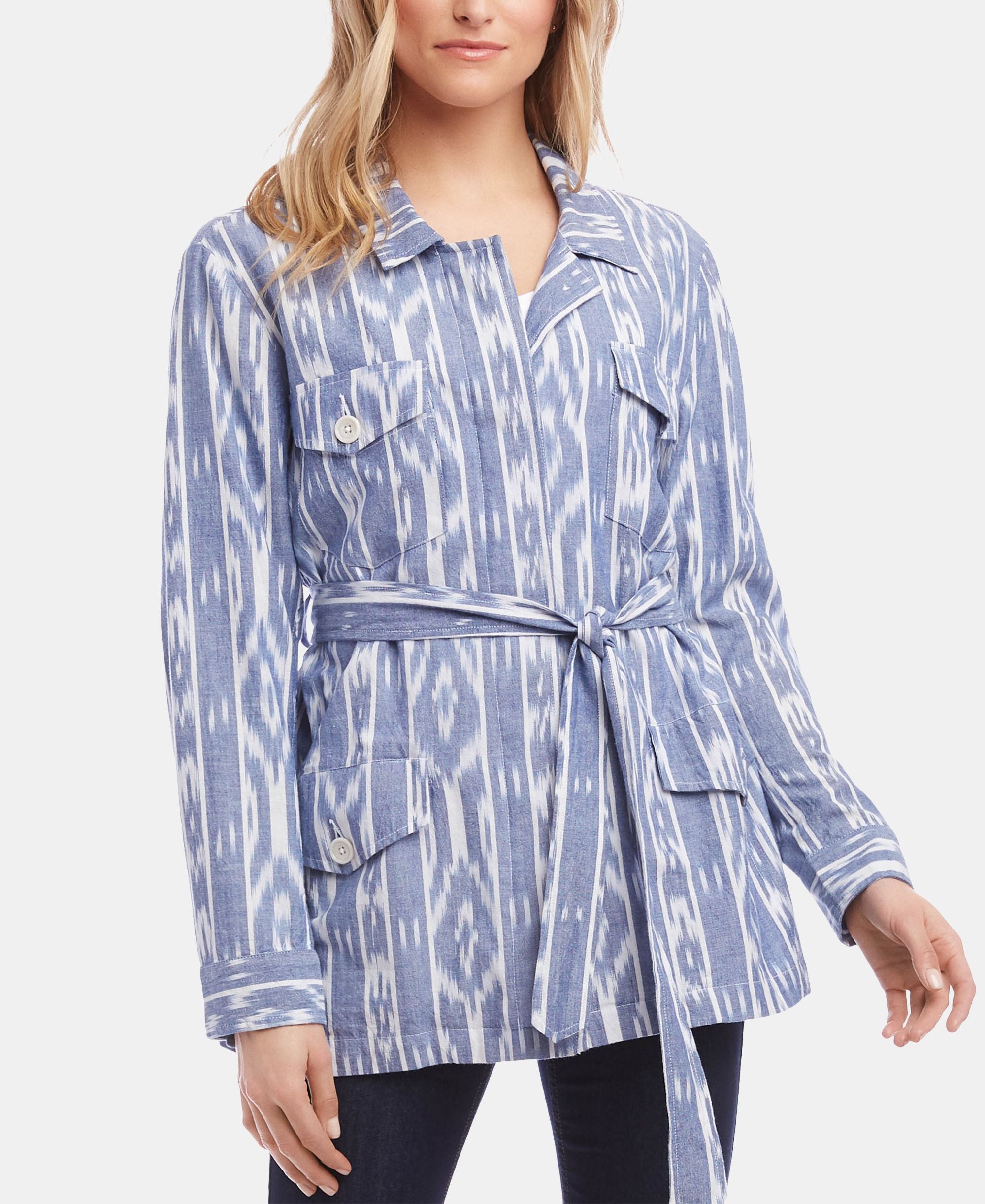 Printed Belted Cotton Jacket