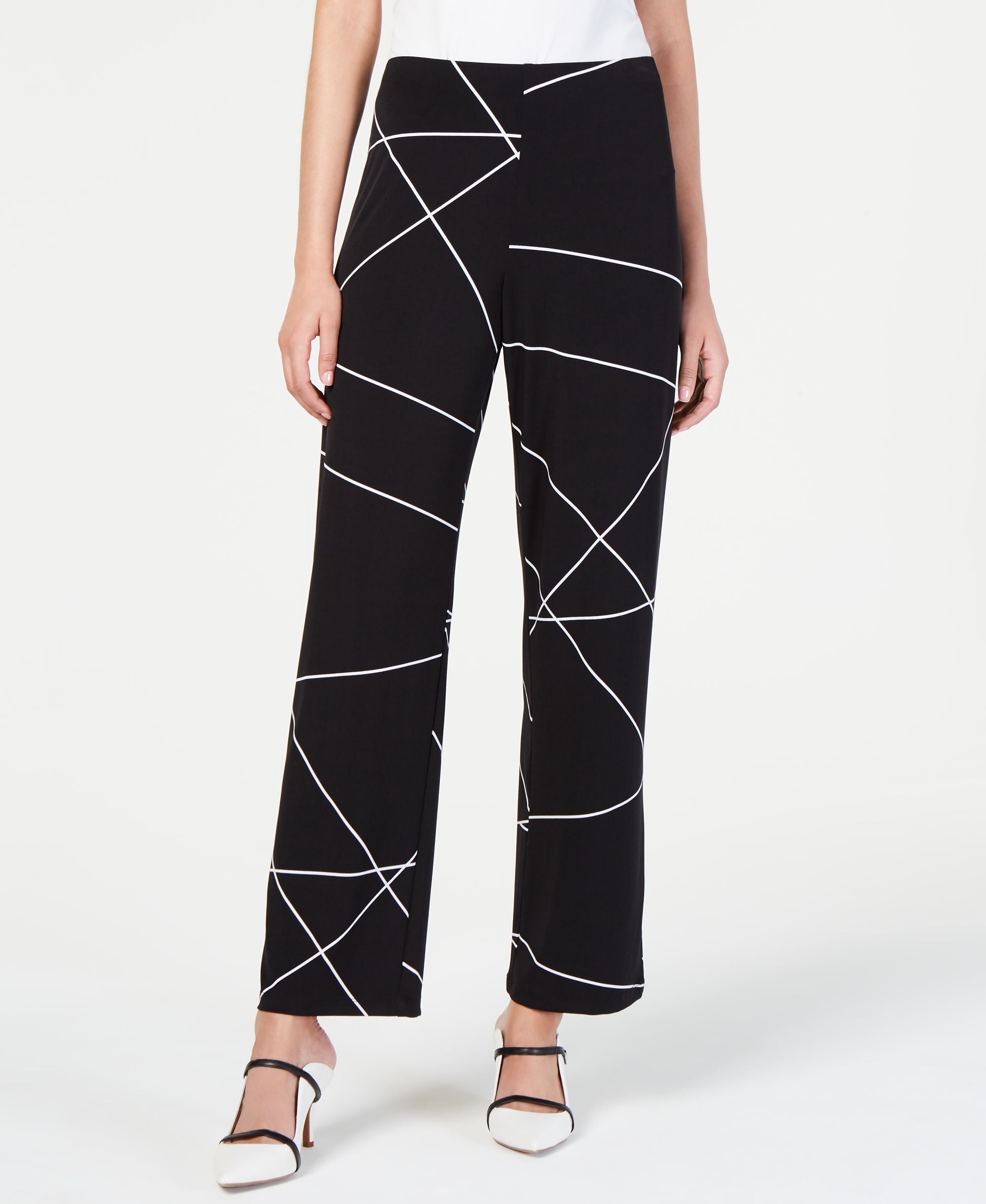 Alfani Printed Wide Leg Pants