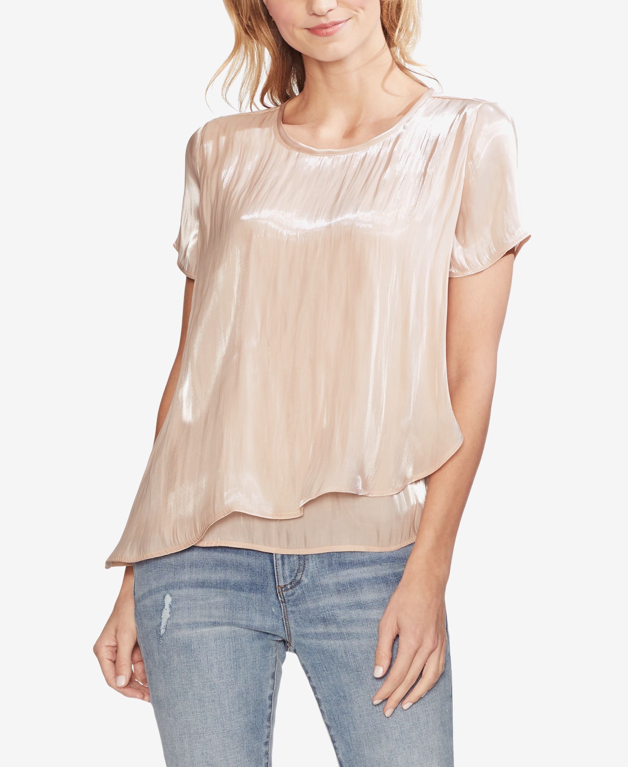 Vince Camuto Asymmetrical Overlay Top