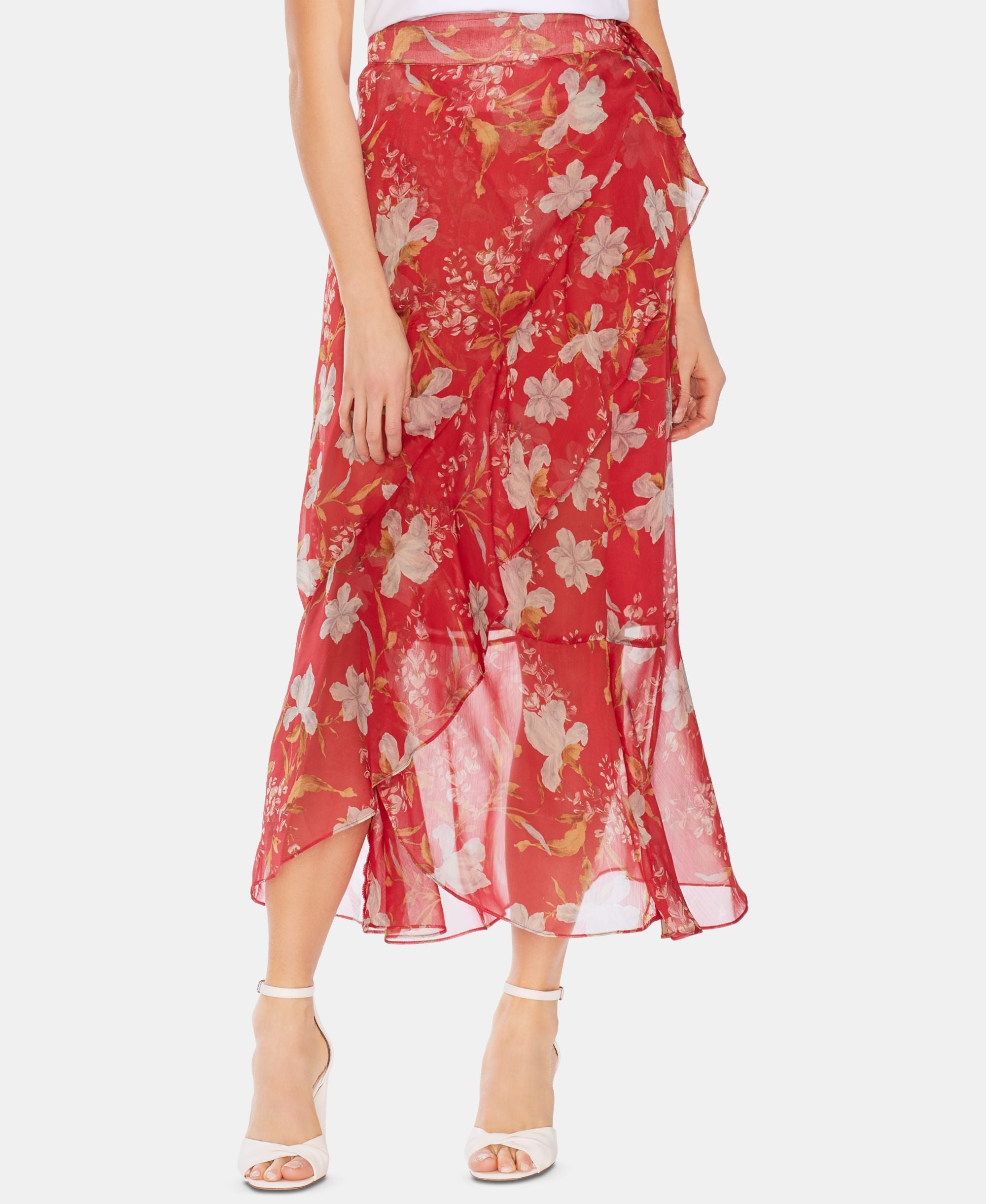 Vince Camuto Floral Wrap Skirt