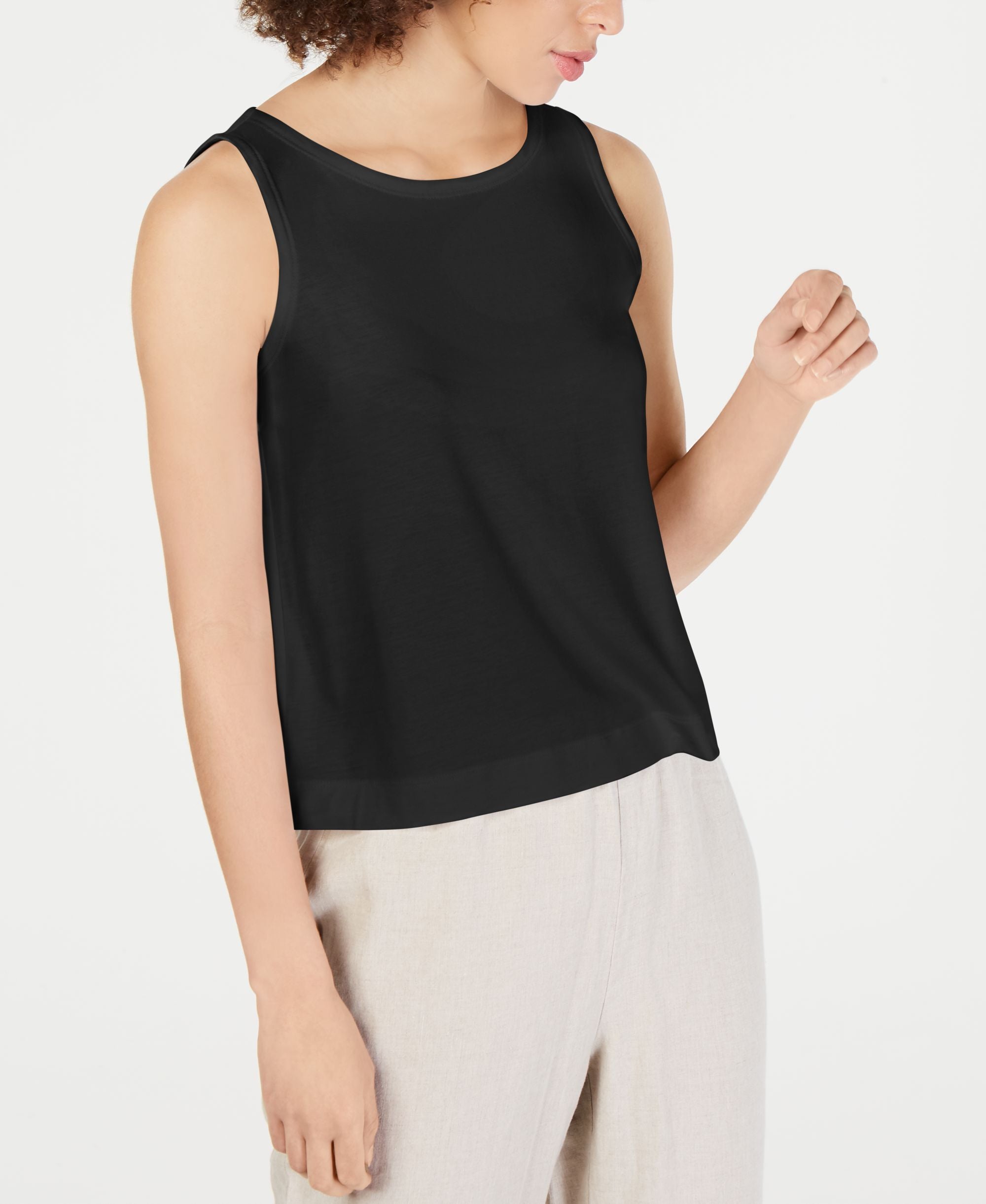 Eileen Fisher Ballet Neck Tank Tencel Top