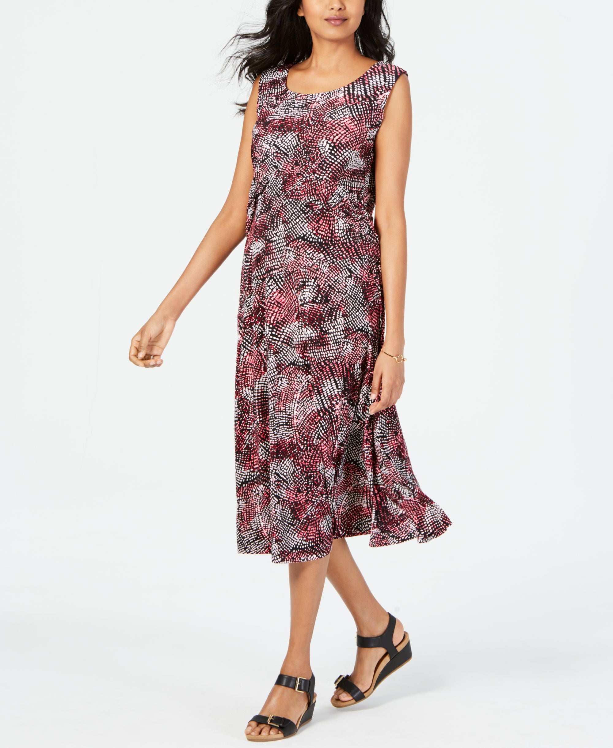 JM Collection Petite Printed Jacquard Tank