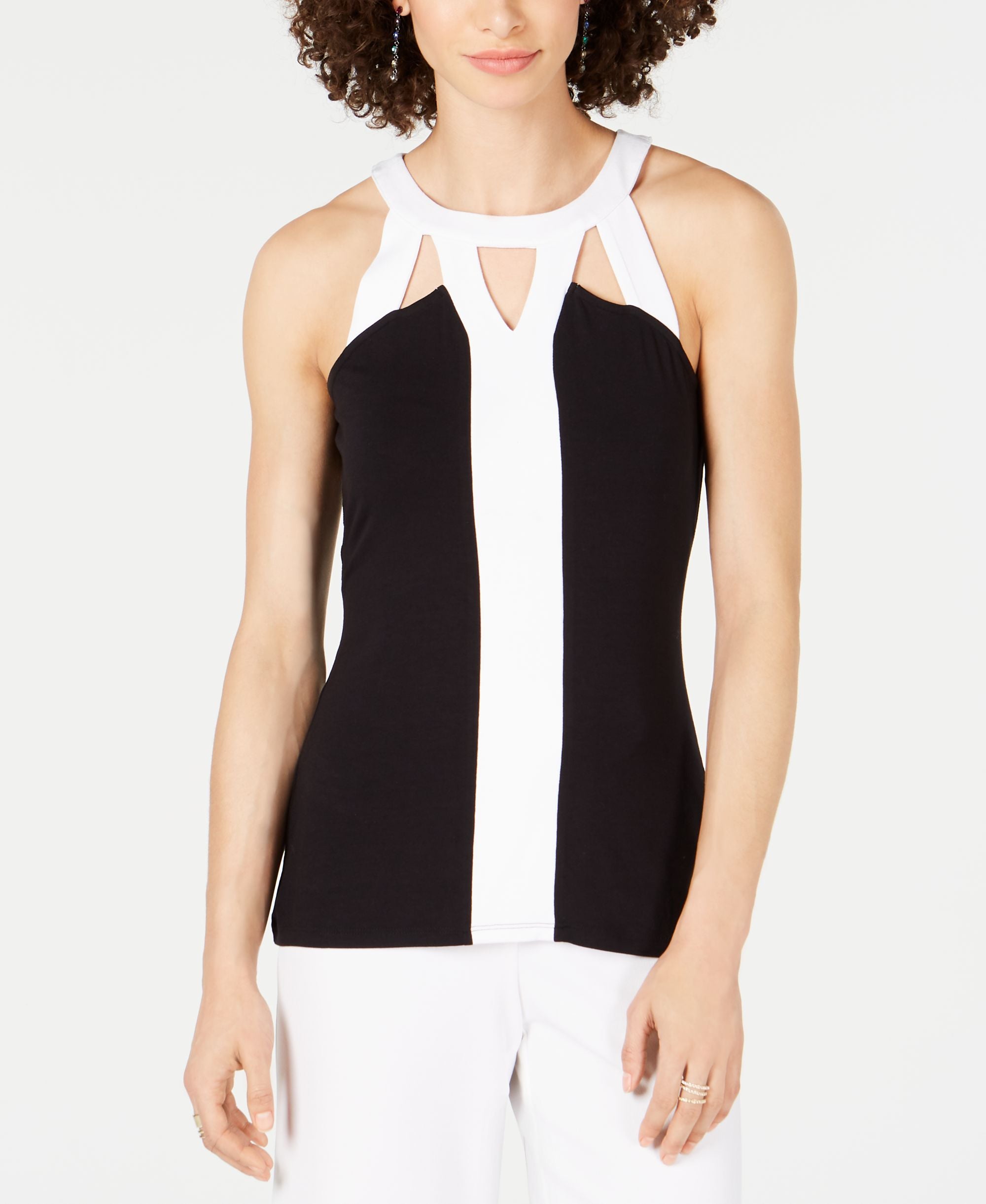 INC Cutout Colorblocked Top