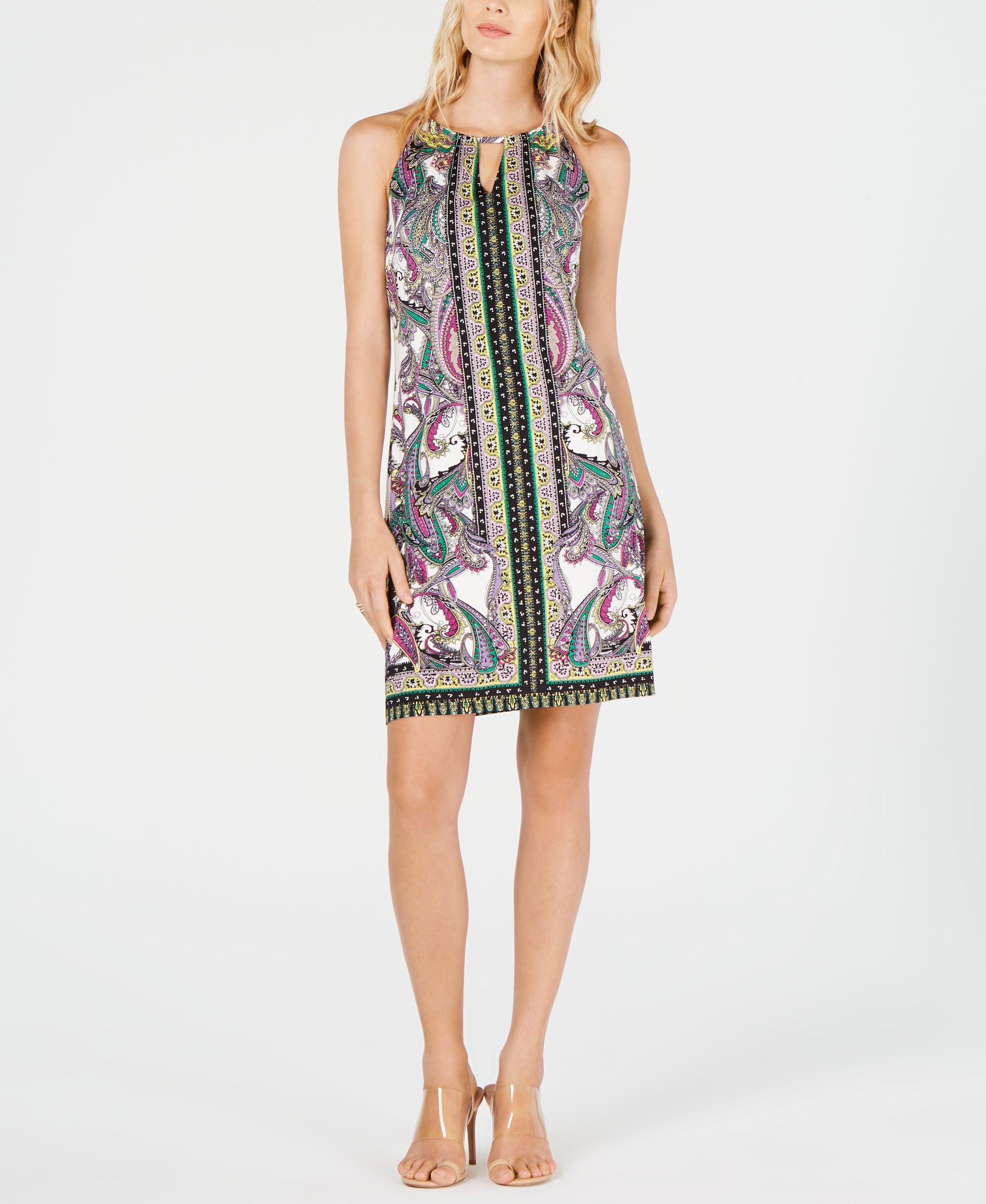 INC Petite Printed Halter Dress